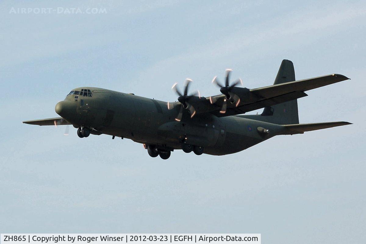 ZH865, 1996 Lockheed Martin C-130J-30 Hercules C.4 C/N 382-5408, RAF Brize Norton Transport Wing Hercules C.4 coded 865 on a low level pass over Swansea Airport.