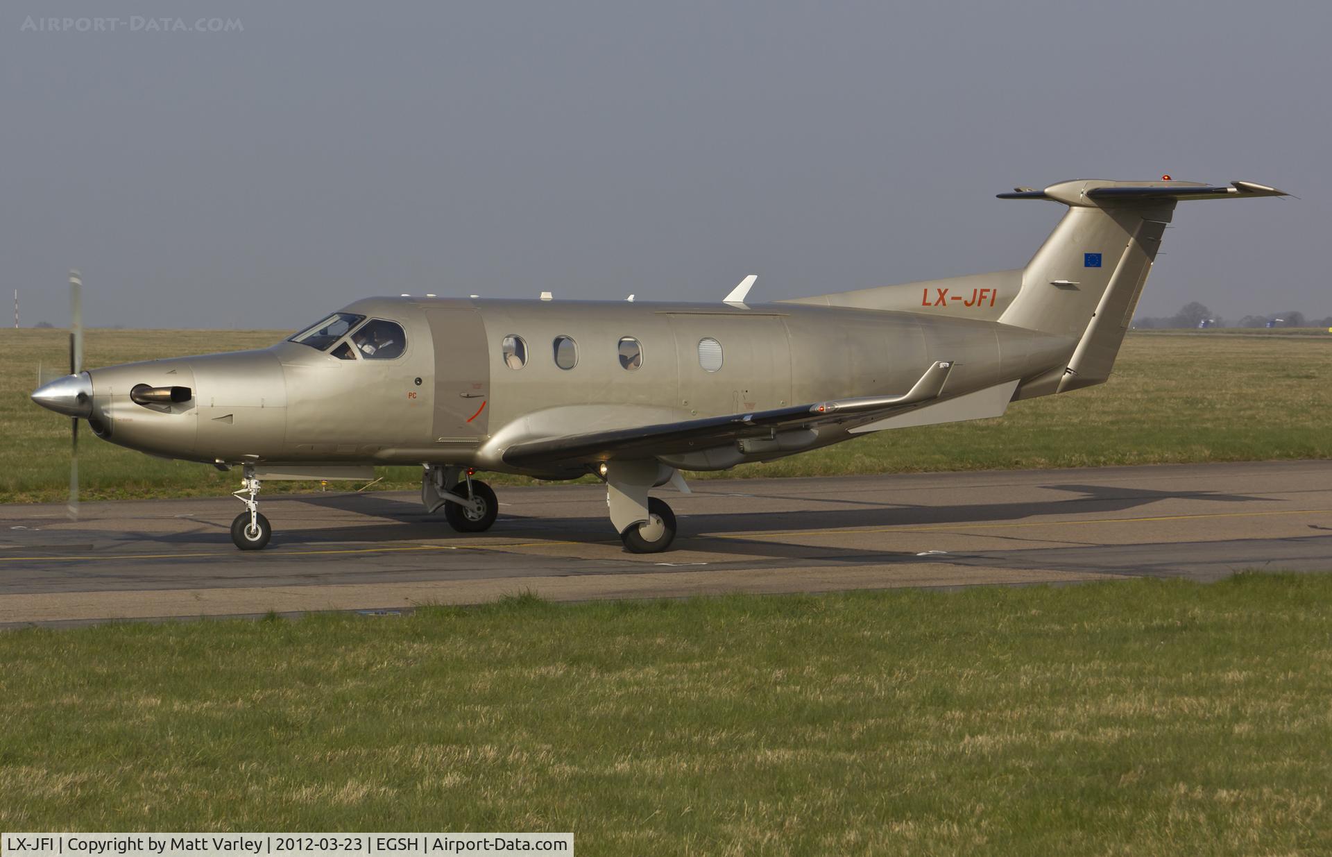 LX-JFI, 2004 Pilatus PC-12/45 C/N 574, Taxiing to SaxonAir.