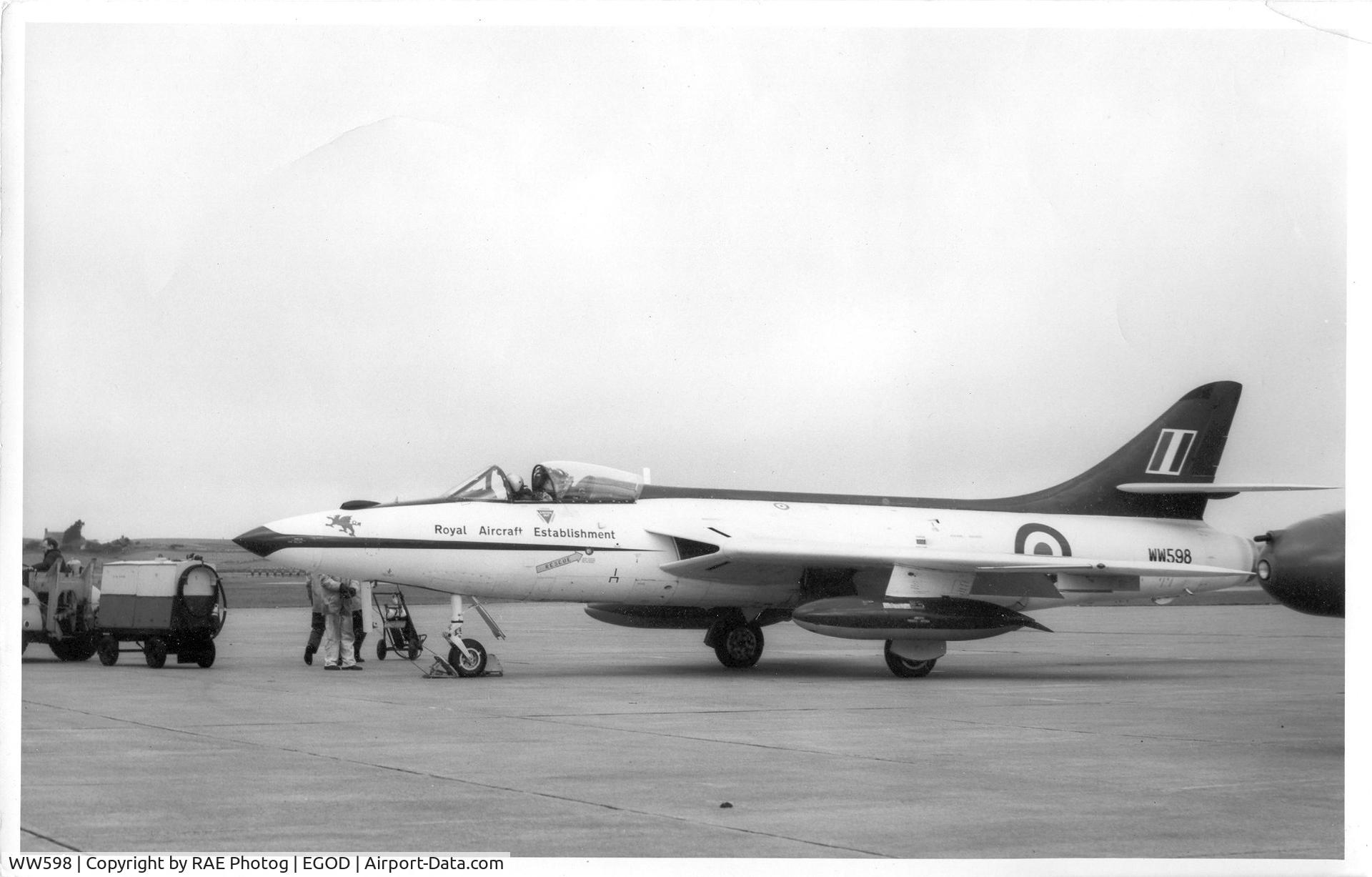 WW598, Hawker Hunter F.6 C/N Not found WW598, Hunter Chase plane at RAE Llanbedr