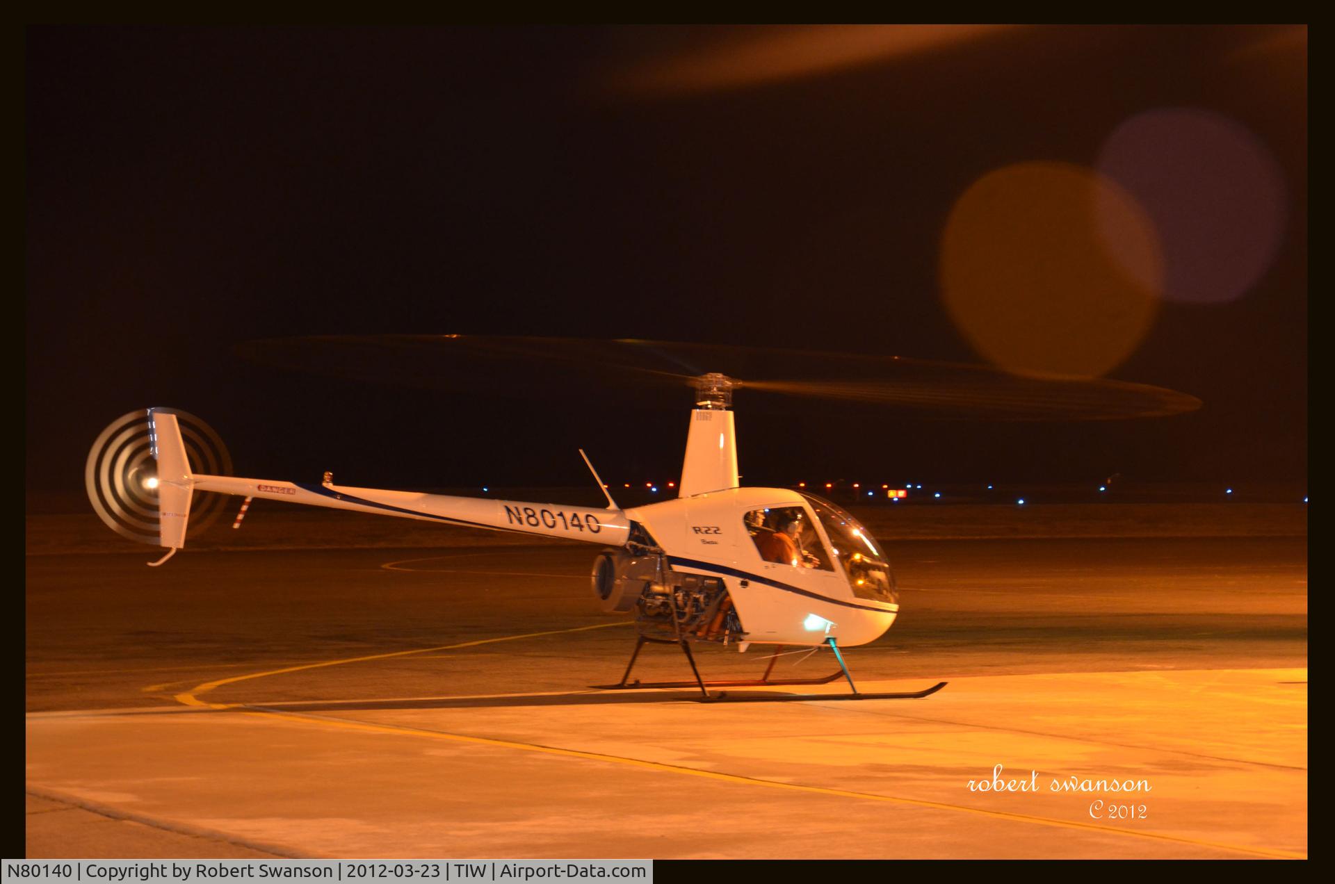 N80140, 1989 Robinson R22 BETA C/N 1030, At the fuel pumps TIW.