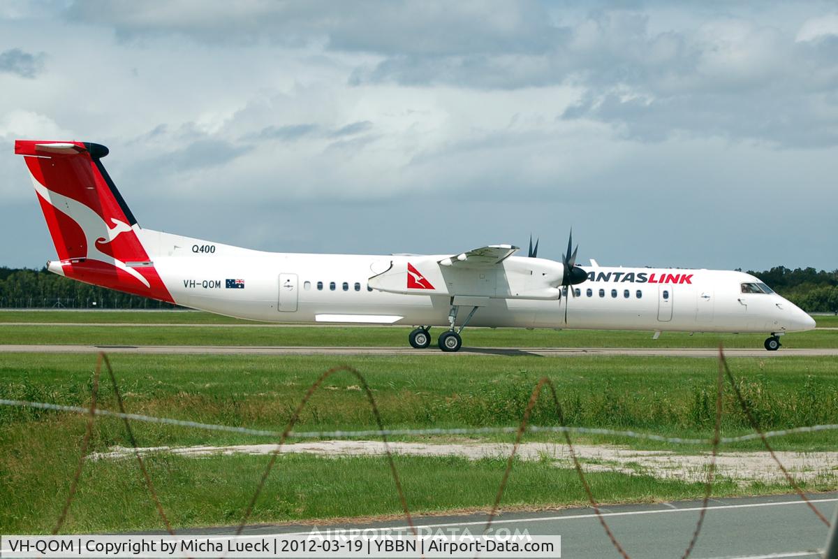 VH-QOM, 2008 De Havilland Canada DHC-8-402Q Dash 8 C/N 4217, At Brisbane