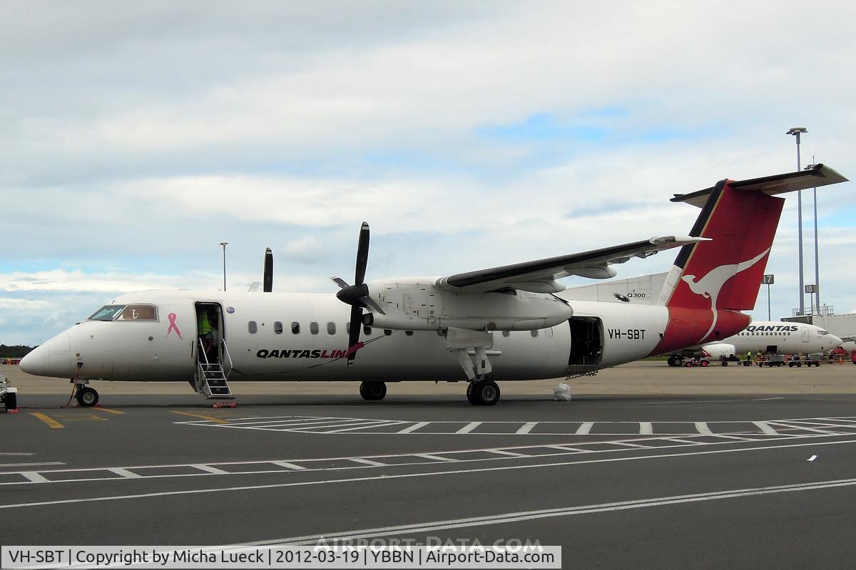VH-SBT, 2002 De Havilland Canada DHC-8-315Q Dash 8 C/N 580, At Brisbane