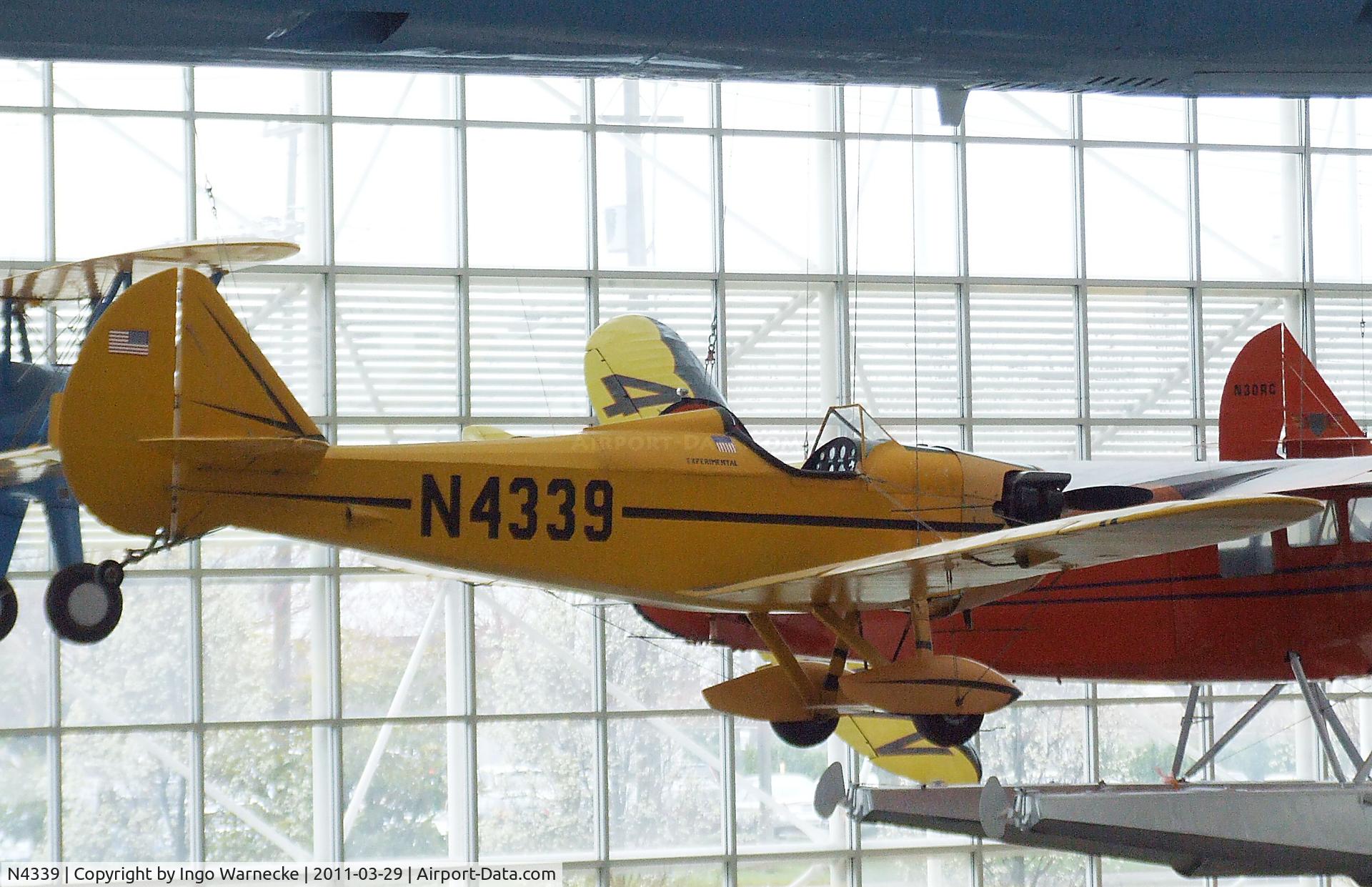 N4339, 1970 Bowers Fly Baby 1A C/N 68-15, Bowers (Stabler, A.) Fly Baby 1A at the Museum of Flight, Seattle WA