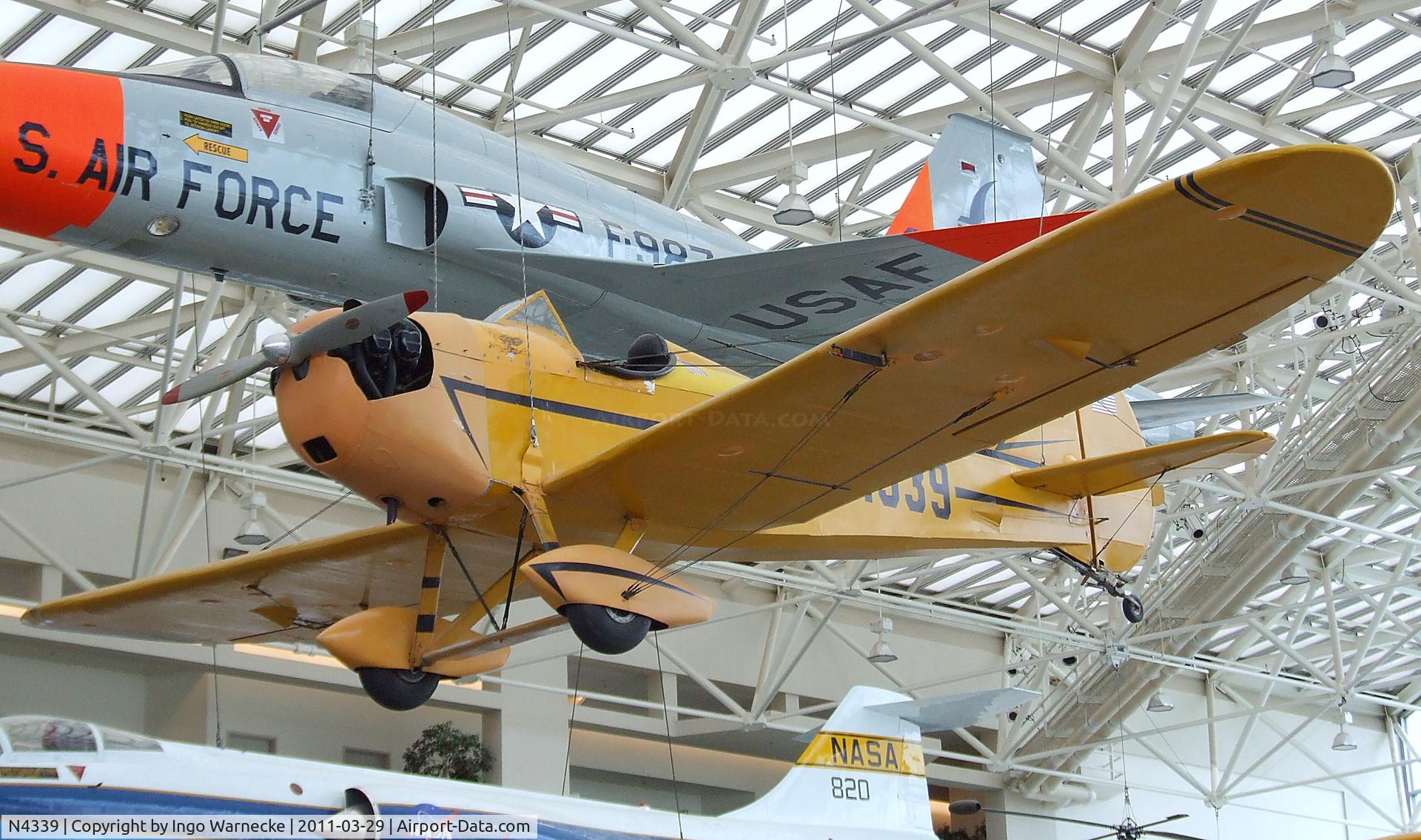 N4339, 1970 Bowers Fly Baby 1A C/N 68-15, Bowers (Stabler, A.) Fly Baby 1A at the Museum of Flight, Seattle WA