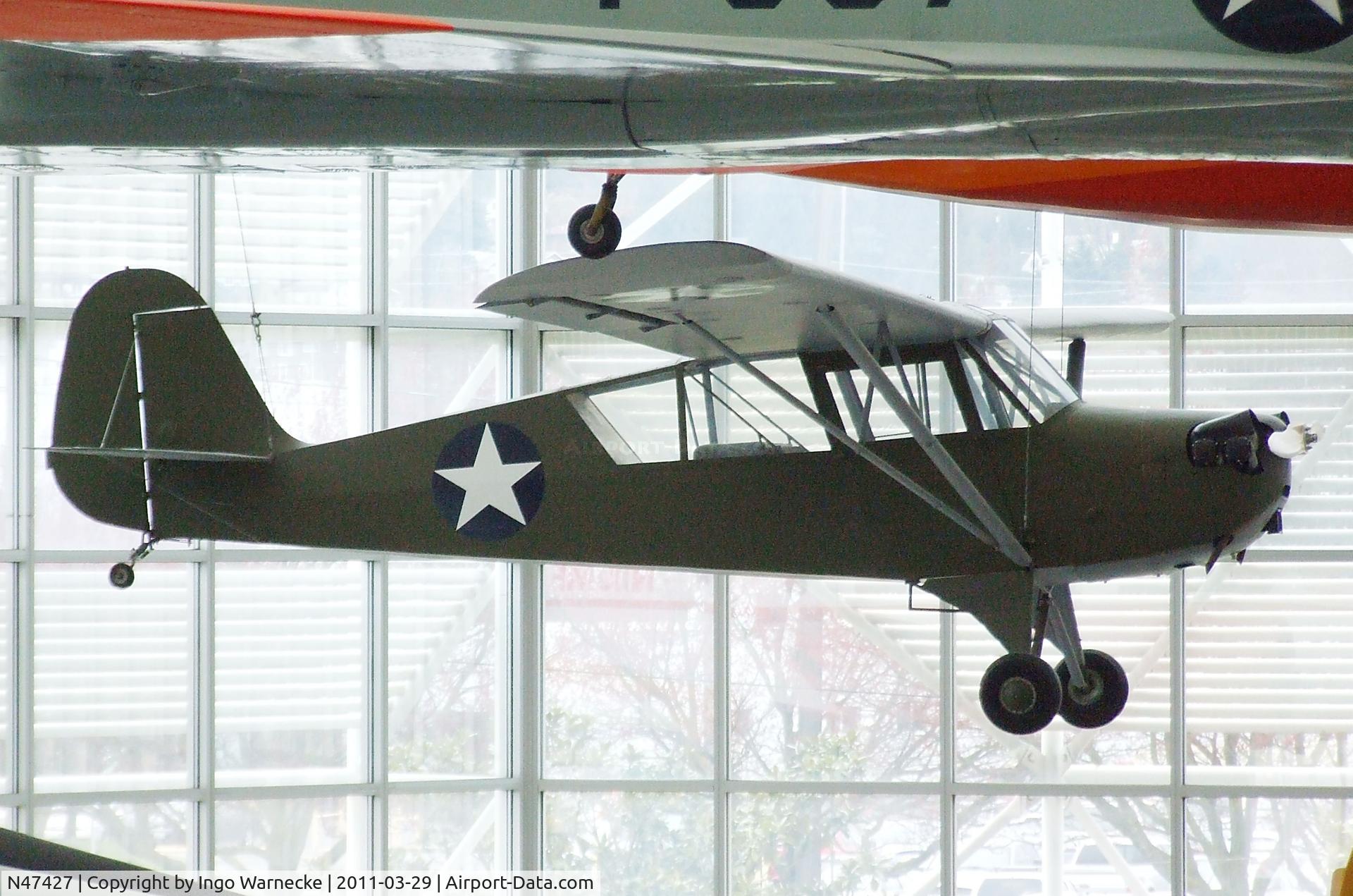 N47427, 1943 Aeronca 0-58B Grasshopper C/N 058B-9223, Aeronca O-58B (L-3B Grasshopper) at the Museum of Flight, Seattle WA