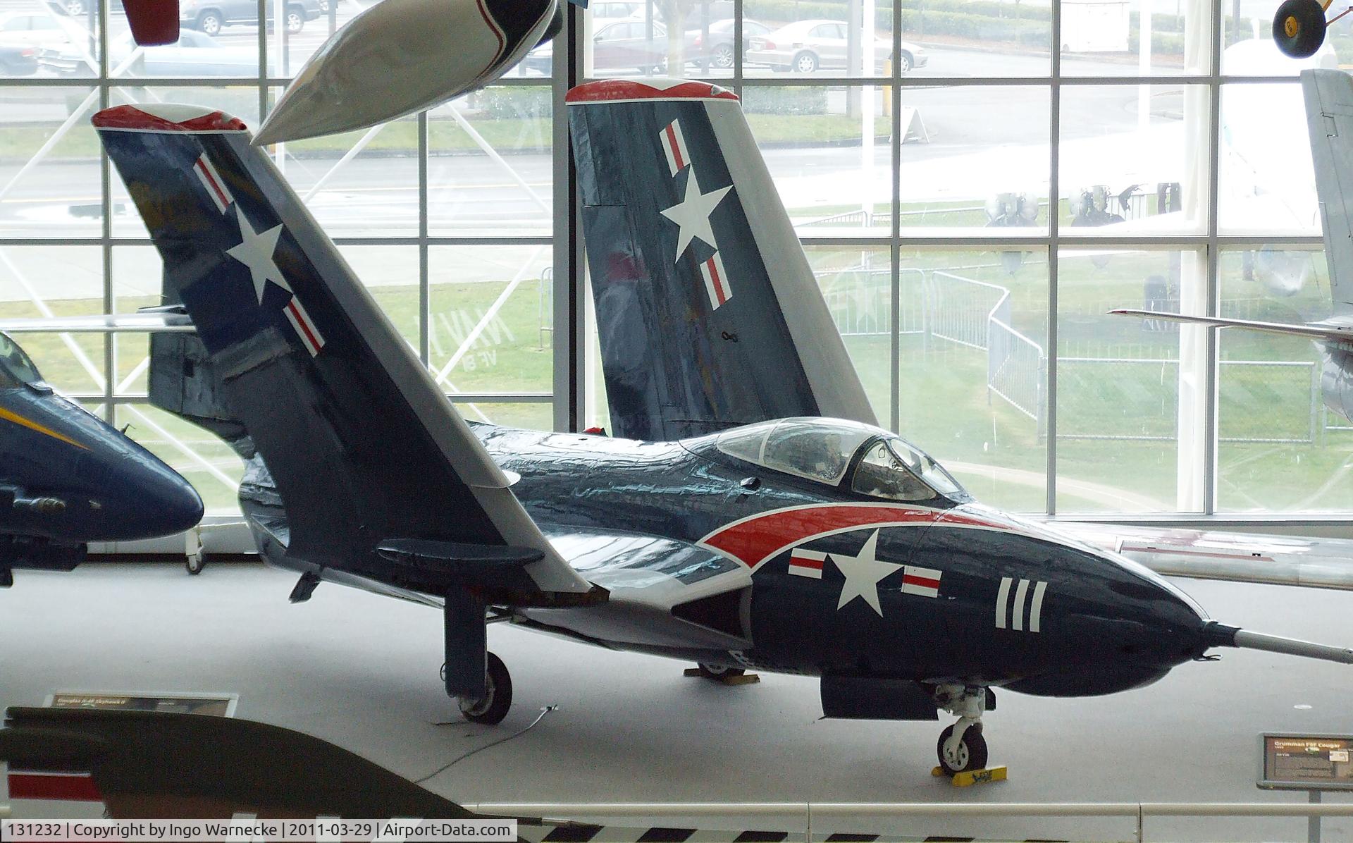 131232, 1954 Grumman F9F-8 (F9-J) Cougar C/N Not found 131232, Grumman F9F-8 Cougar at the Museum of Flight, Seattle WA