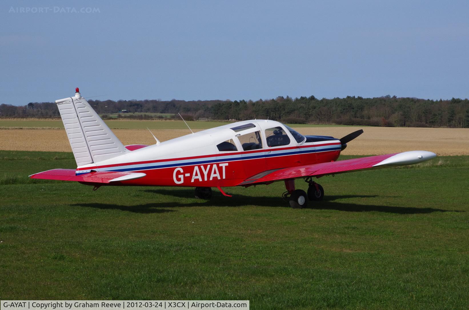 G-AYAT, 1970 Piper PA-28-180 Cherokee C/N 28-5801, Parked at Northrepps.