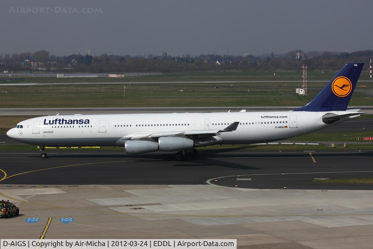 D-AIGS, 1999 Airbus A340-313 C/N 297, Lufthansa, Airbus A340-313, CN: 0297, Aircraft Name: Bergisch Gladbach