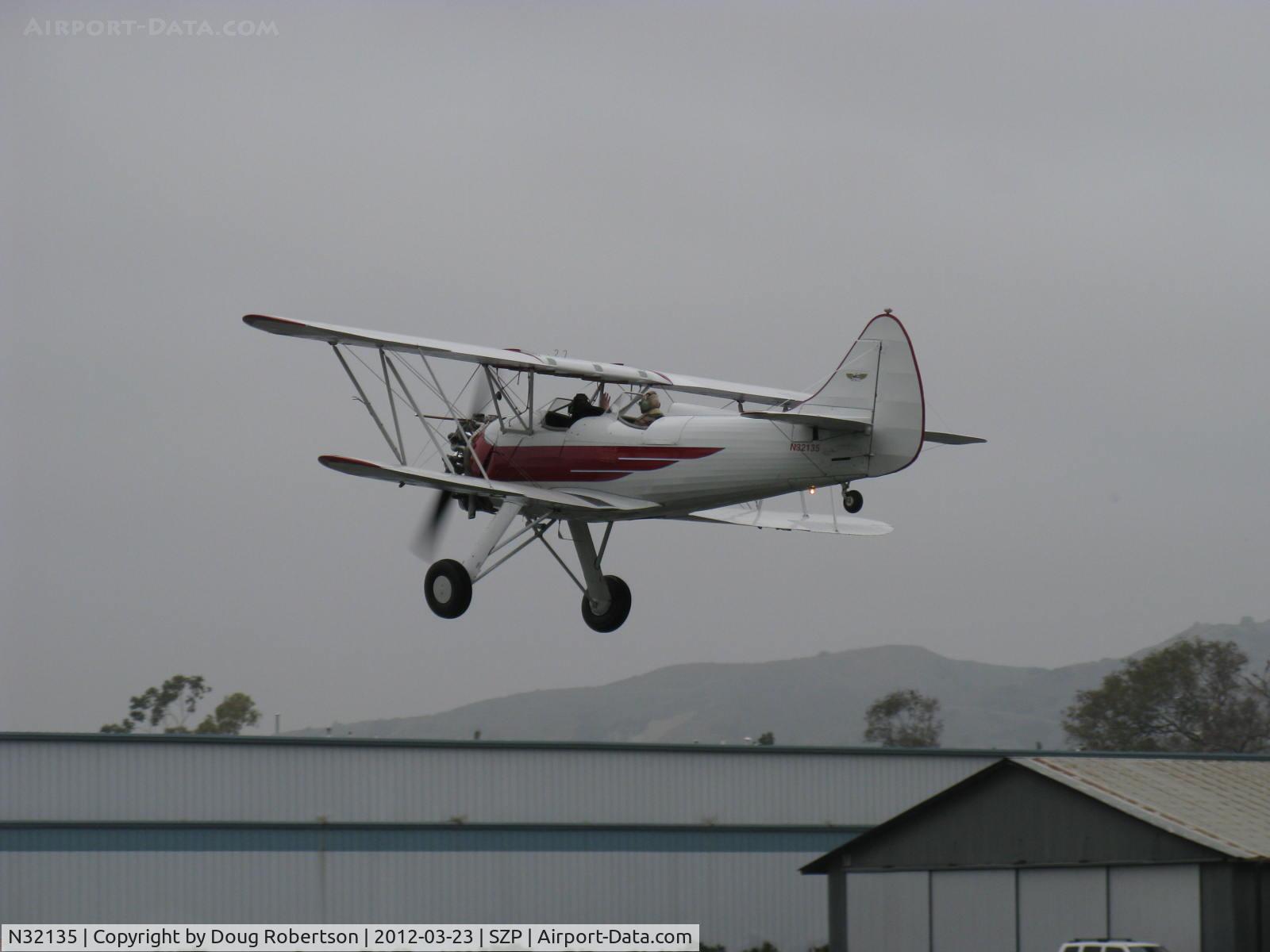 N32135, 1941 Waco UPF-7 C/N 5767, 1941 Waco UPF-7, Continental W670 220 Hp radial, takeoff Rwy 22 giving rides in the pattern