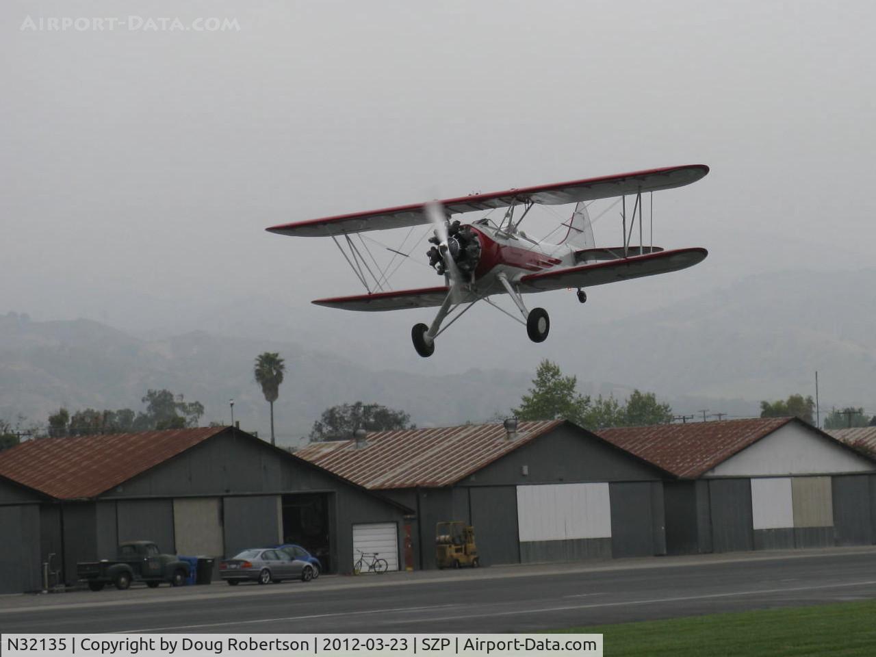 N32135, 1941 Waco UPF-7 C/N 5767, 1941 Waco UPF-7, Continental W670 220 Hp radial, takeoff Rwy 22
