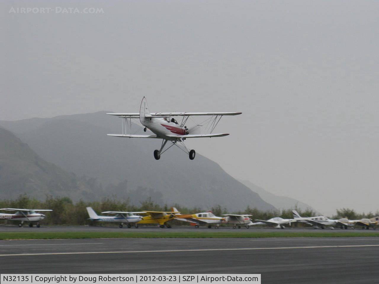 N32135, 1941 Waco UPF-7 C/N 5767, 1941 Waco UPF-7, Continental W670 220 Hp radial, high speed low pass over Rwy 22