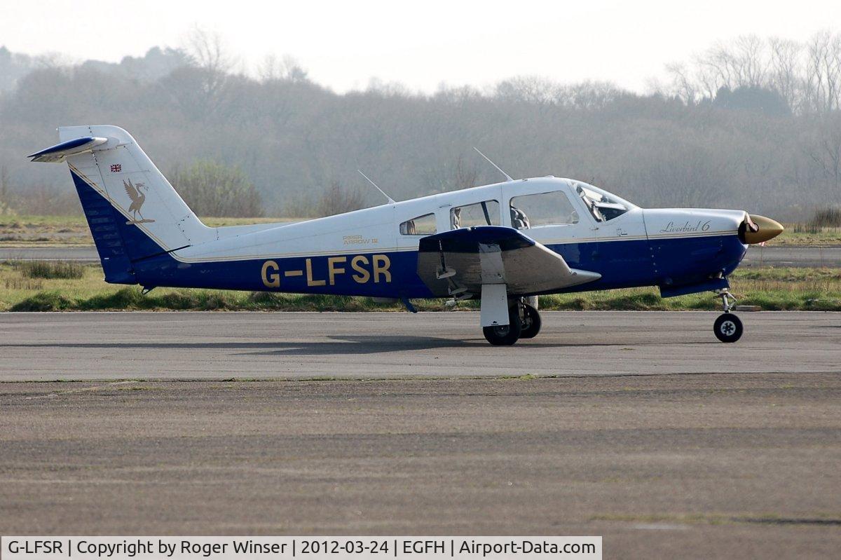 G-LFSR, 1979 Piper PA-28RT-201 Arrow IV C/N 28R-7918091, Visiting Cherokee Arrow IV (Liverbird 6) of Liverpool Flying School. Previously registered G-JANO when based at Swansea Airport for 5 years.