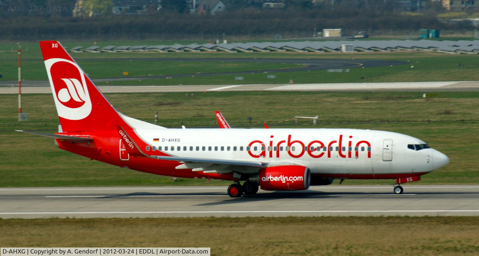 D-AHXG, 2008 Boeing 737-7K5 C/N 35140, Air Berlin, ready for take off at Düsseldorf Int´l (EDDL)