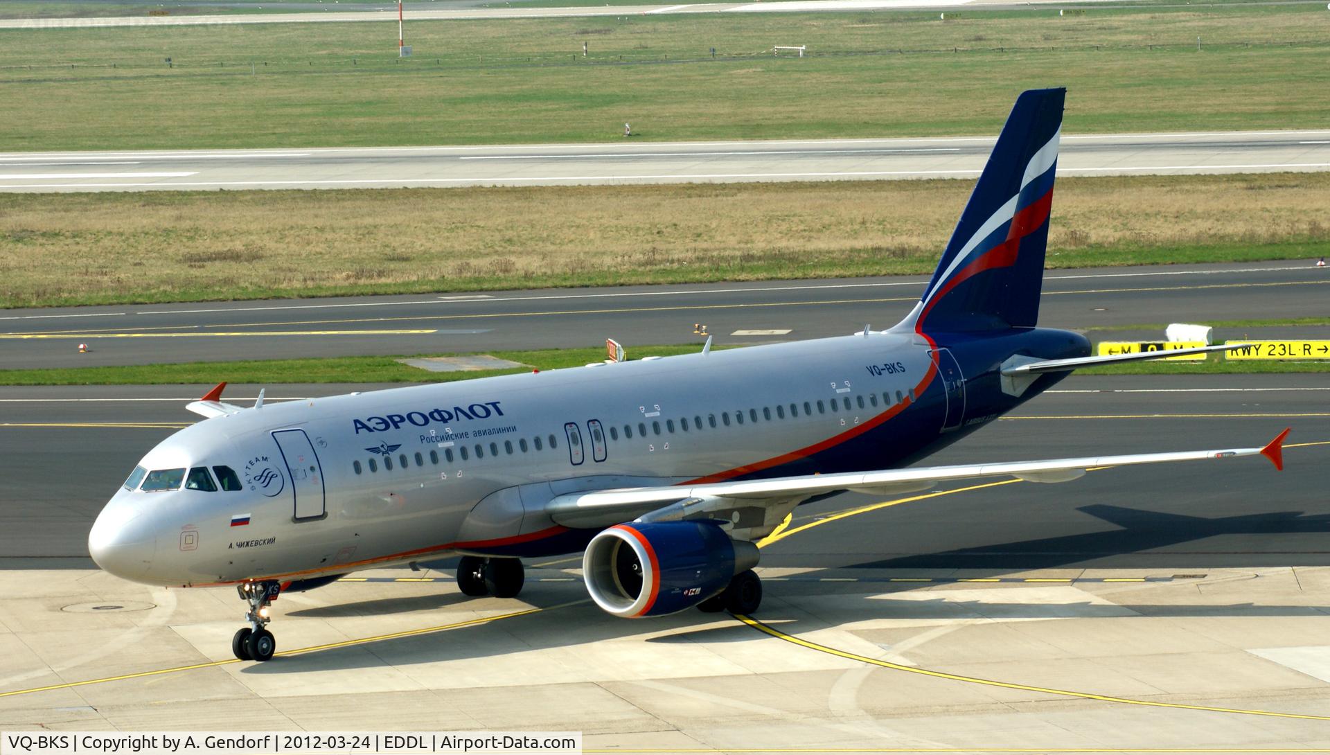 VQ-BKS, 2011 Airbus A320-214 C/N 4692, Aeroflot, is taxiing at Düsseldorf Int´l (EDDL)