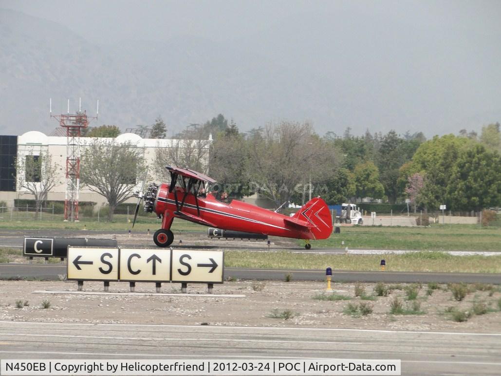 N450EB, 1972 Boeing A75N1(PT17) C/N 75-2480, Down and rolling out