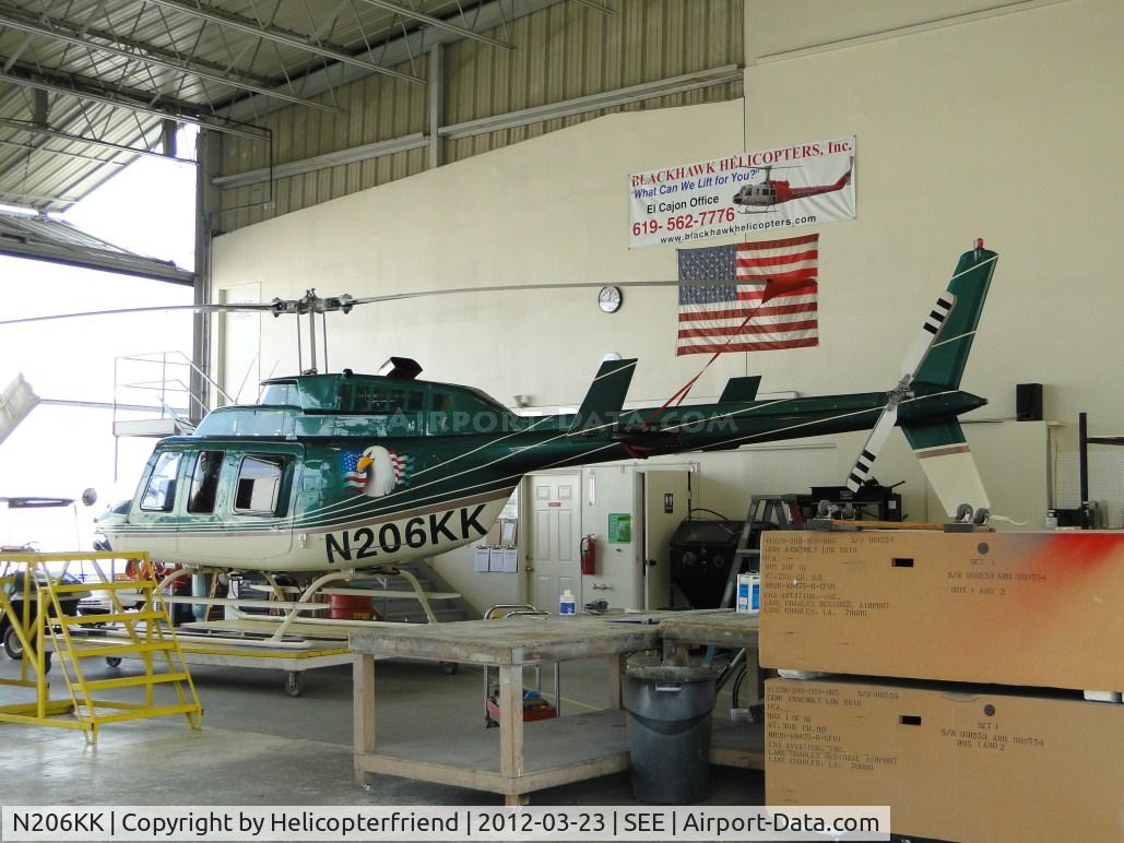 N206KK, Bell 206L-1 LongRanger II C/N 45486, In the hanger waiting her turn to work