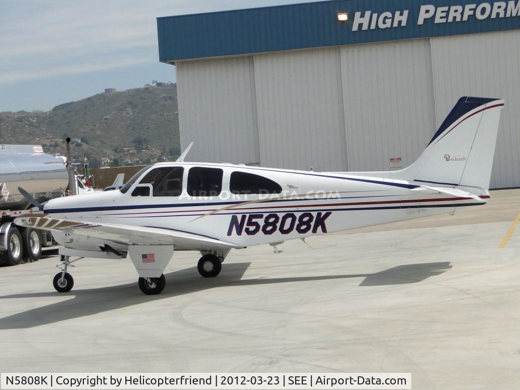 N5808K, 1965 Beech 35-C33 Debonair C/N CD-901, Parked by High Performance hanger