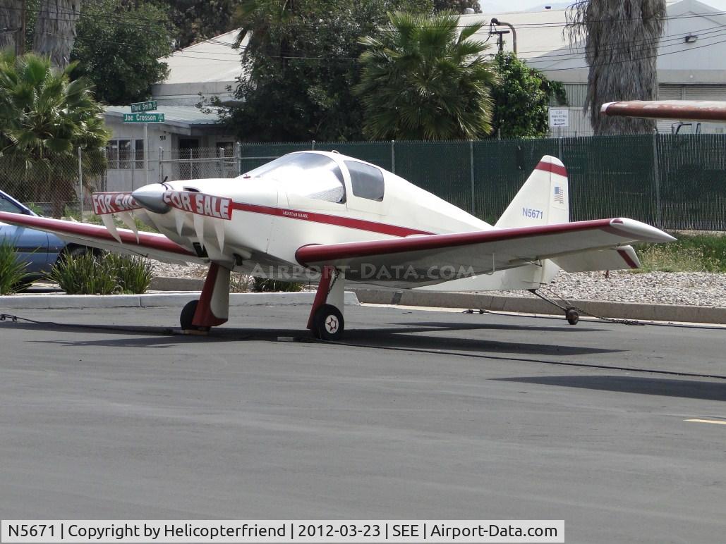 N5671, 1969 Gardan Minicab Hawk C/N 714, Tied down, parked and for sale