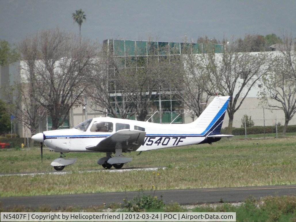 N5407F, 1977 Piper PA-28-181 Archer II C/N 28-7790112, Landing on 26L