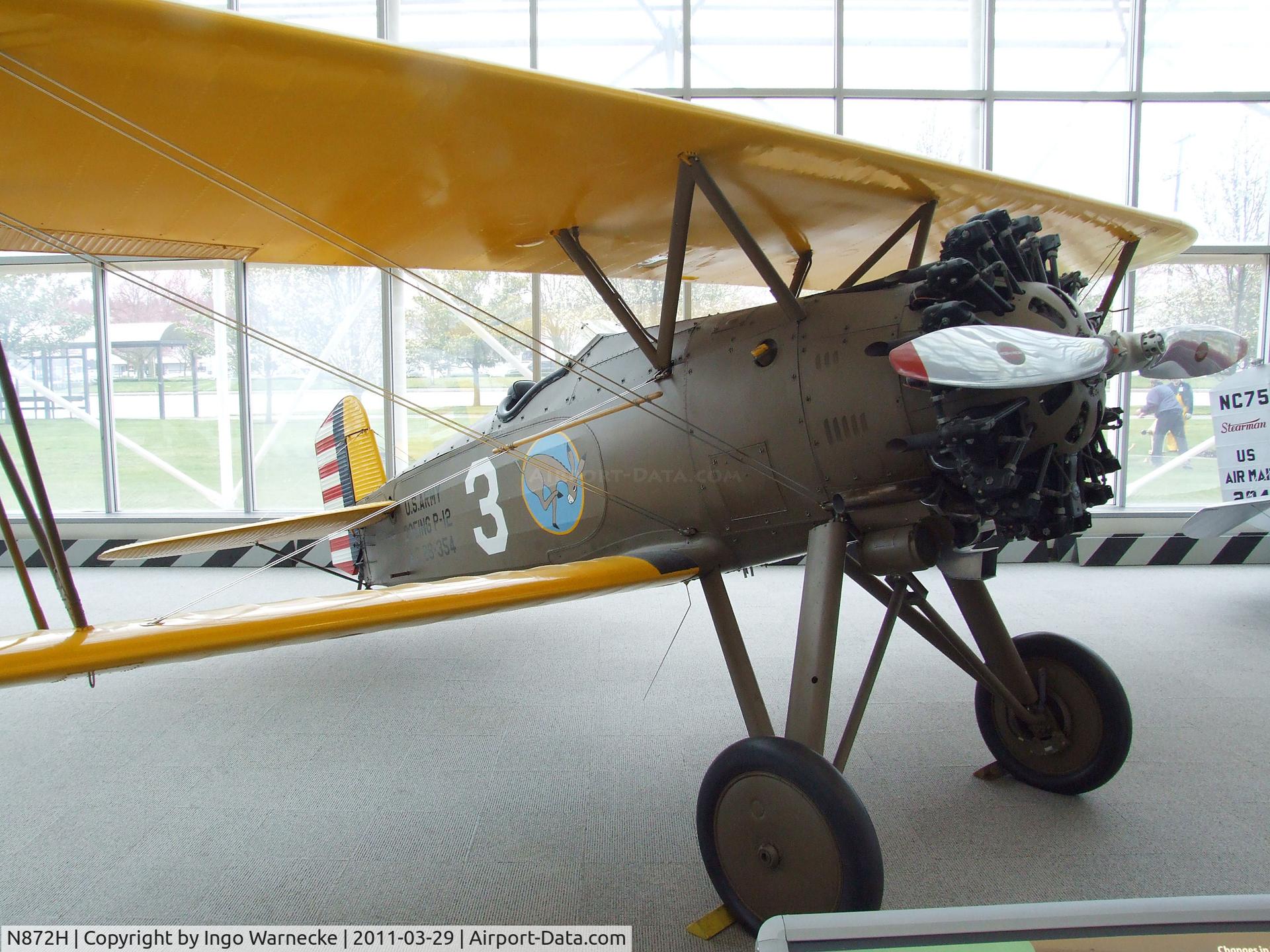 N872H, 1929 Boeing 100 C/N 1143, Boeing 100 - displayed to represent an army P-12 - at the Museum of Flight, Seattle WA