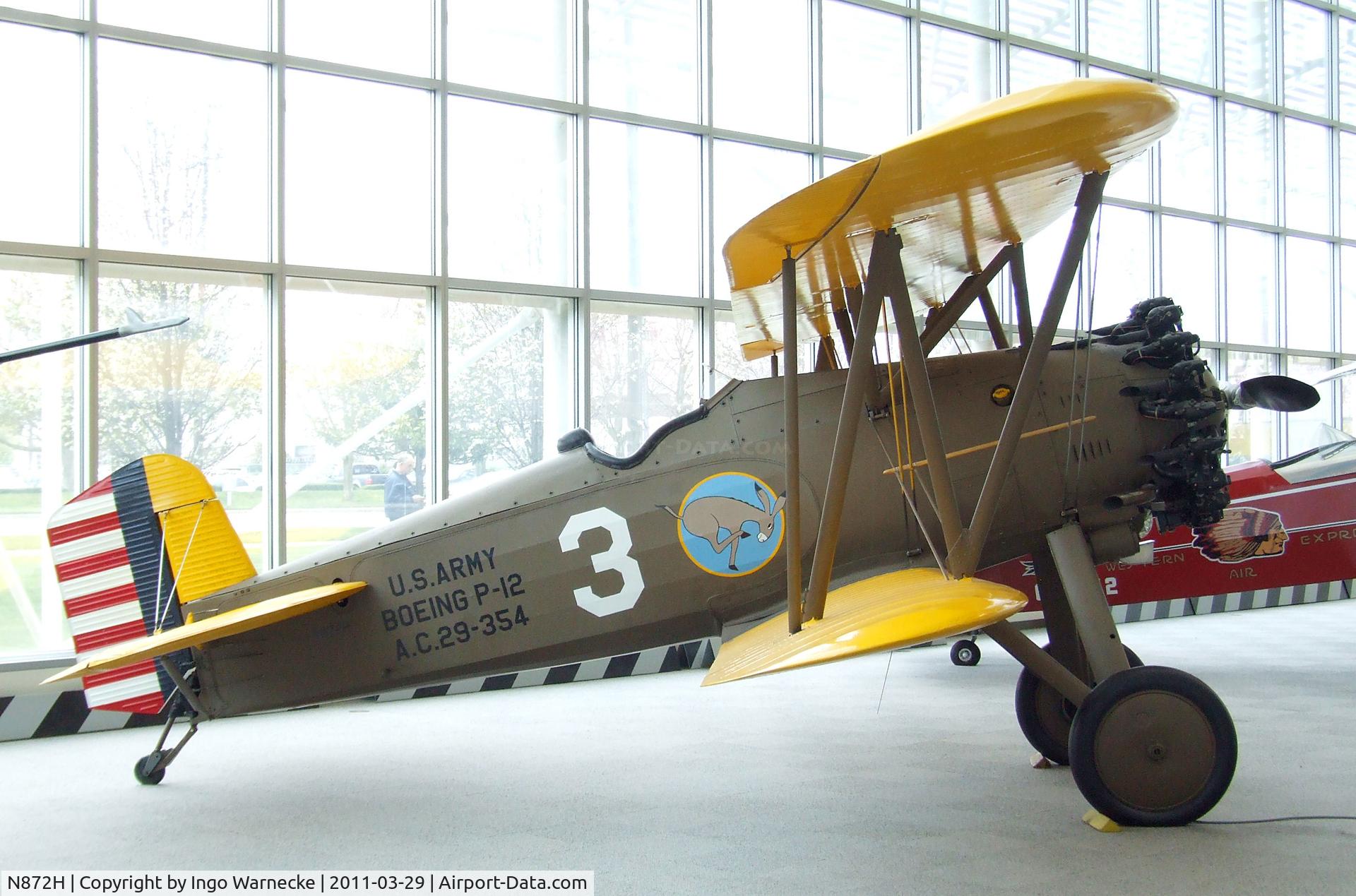 N872H, 1929 Boeing 100 C/N 1143, Boeing 100 - displayed to represent an army P-12 - at the Museum of Flight, Seattle WA