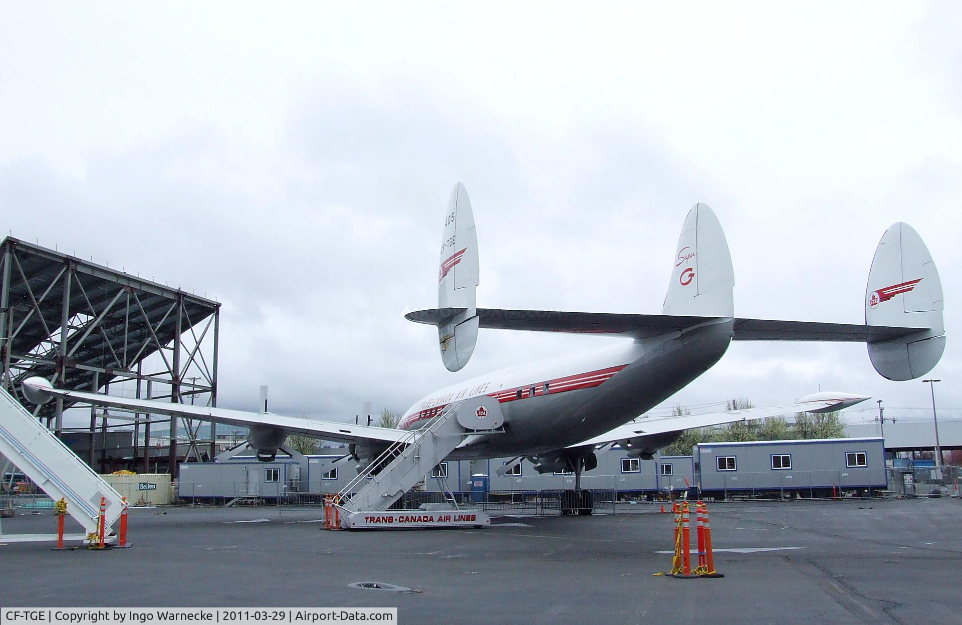 CF-TGE, 1954 Lockheed L-1049C Super Constellation C/N 4544, Lockheed L-1049G Super Constellation at the Museum of Flight, Seattle WA