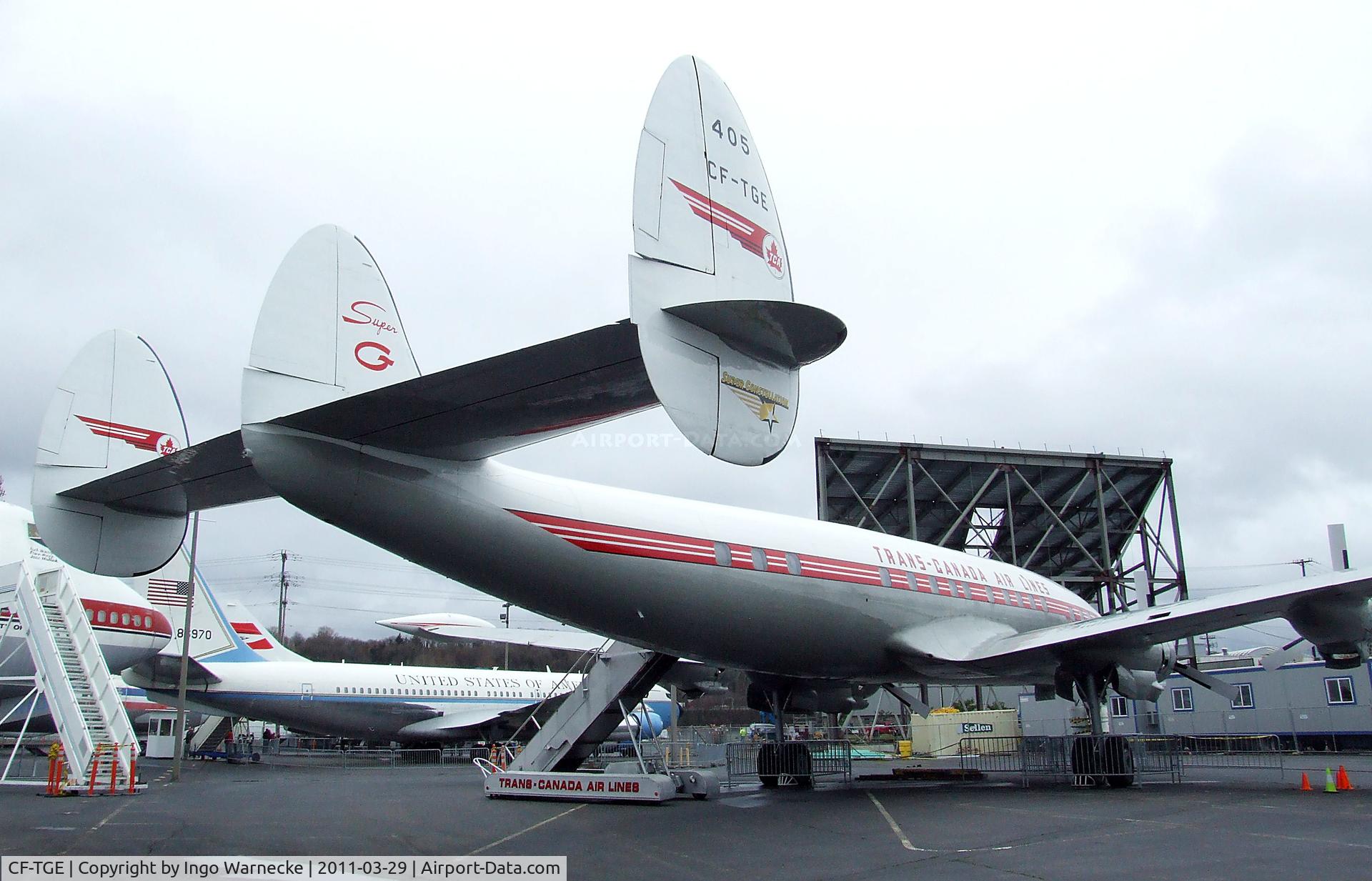 CF-TGE, 1954 Lockheed L-1049C Super Constellation C/N 4544, Lockheed L-1049G Super Constellation at the Museum of Flight, Seattle WA