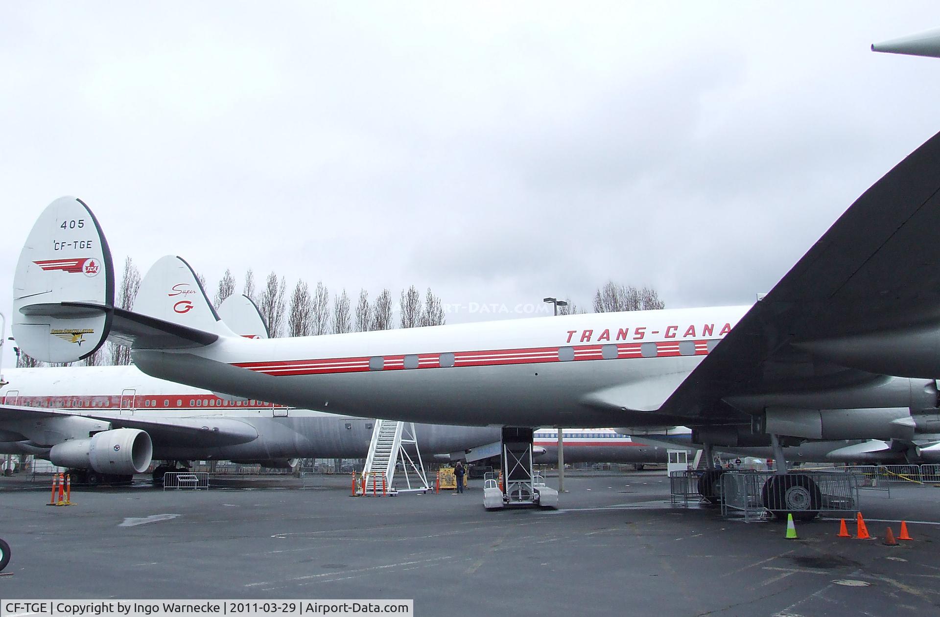 CF-TGE, 1954 Lockheed L-1049C Super Constellation C/N 4544, Lockheed L-1049G Super Constellation at the Museum of Flight, Seattle WA
