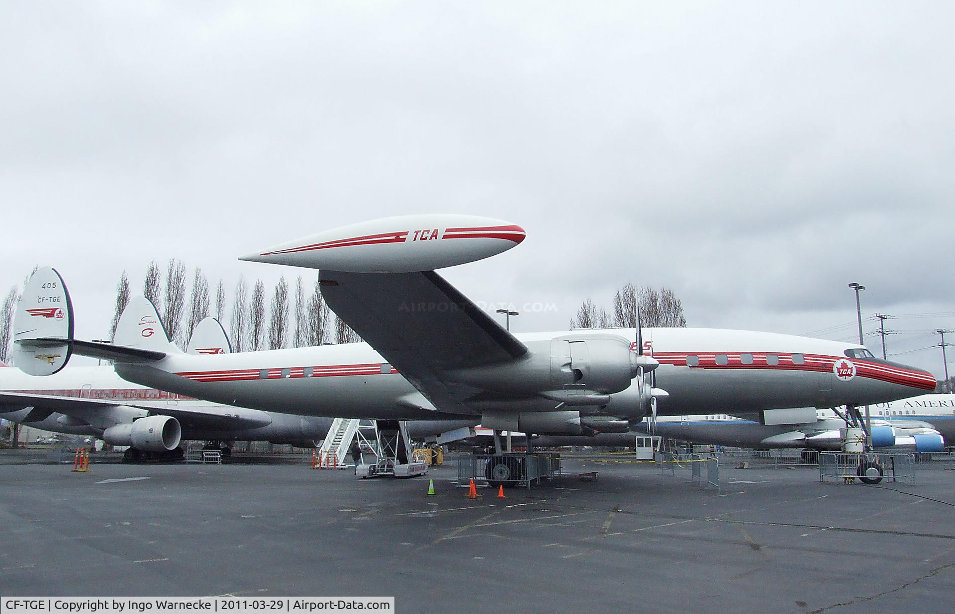 CF-TGE, 1954 Lockheed L-1049C Super Constellation C/N 4544, Lockheed L-1049G Super Constellation at the Museum of Flight, Seattle WA