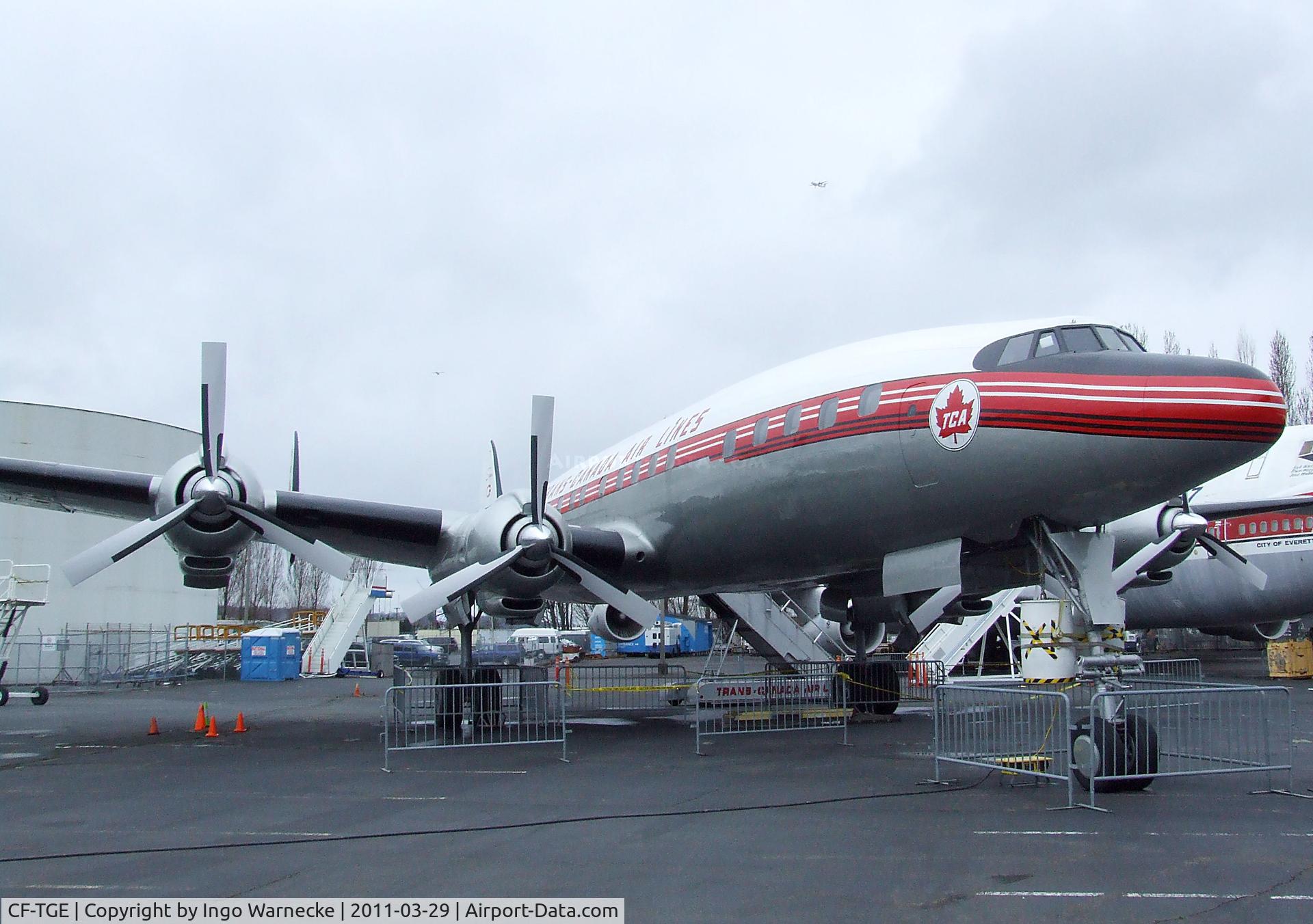 CF-TGE, 1954 Lockheed L-1049C Super Constellation C/N 4544, Lockheed L-1049G Super Constellation at the Museum of Flight, Seattle WA