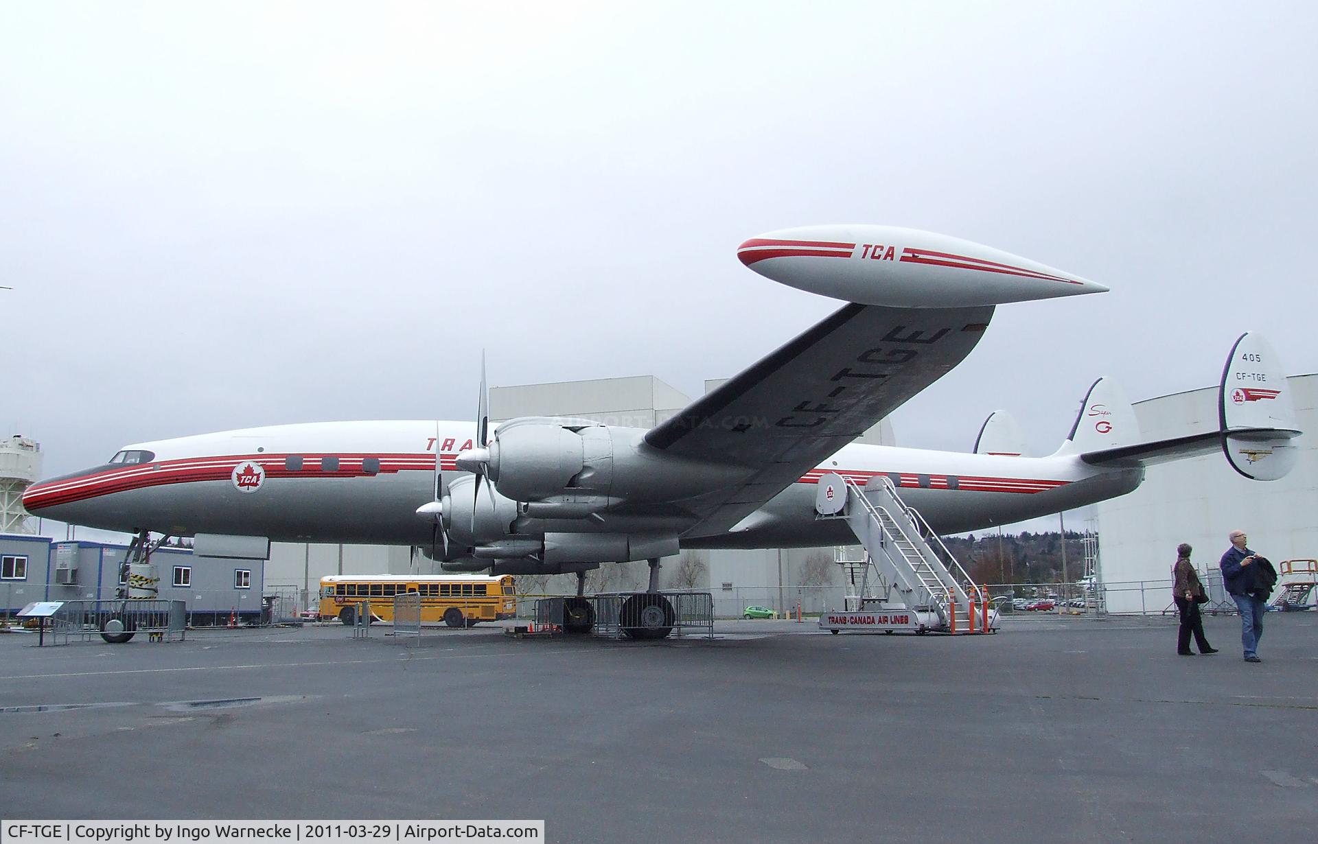 CF-TGE, 1954 Lockheed L-1049C Super Constellation C/N 4544, Lockheed L-1049G Super Constellation at the Museum of Flight, Seattle WA