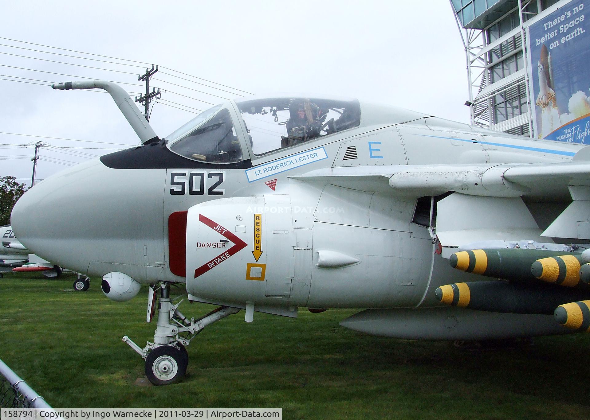 158794, Grumman A-6E Intruder C/N I-530, Grumman A-6E Intruder at the Museum of Flight, Seattle WA