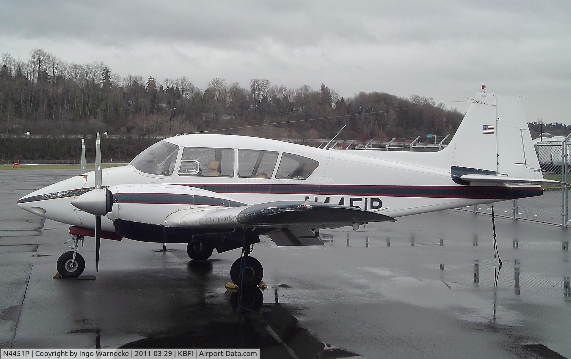 N4451P, 1961 Piper PA-23-160 Apache C/N 23-1968, Piper PA-23-160 Apache at Boeing Field, Seattle WA