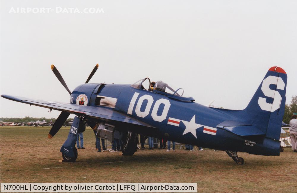 N700HL, 1948 Grumman F8F-2 (G58) Bearcat C/N D.1088, Ferté Alais airshow (france) 1991
