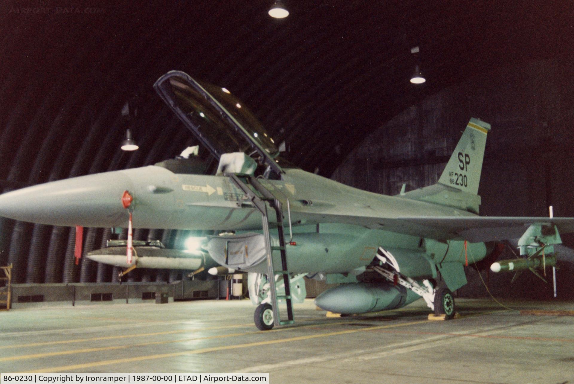 86-0230, 1986 General Dynamics F-16C Fighting Falcon C/N 5C-336, My Fourth and final F-16 I would crew. Assistant Crew Chief A1C Christine Stone. 52d Tac Ftr Wg/81st Tac Ftr Sqdn.