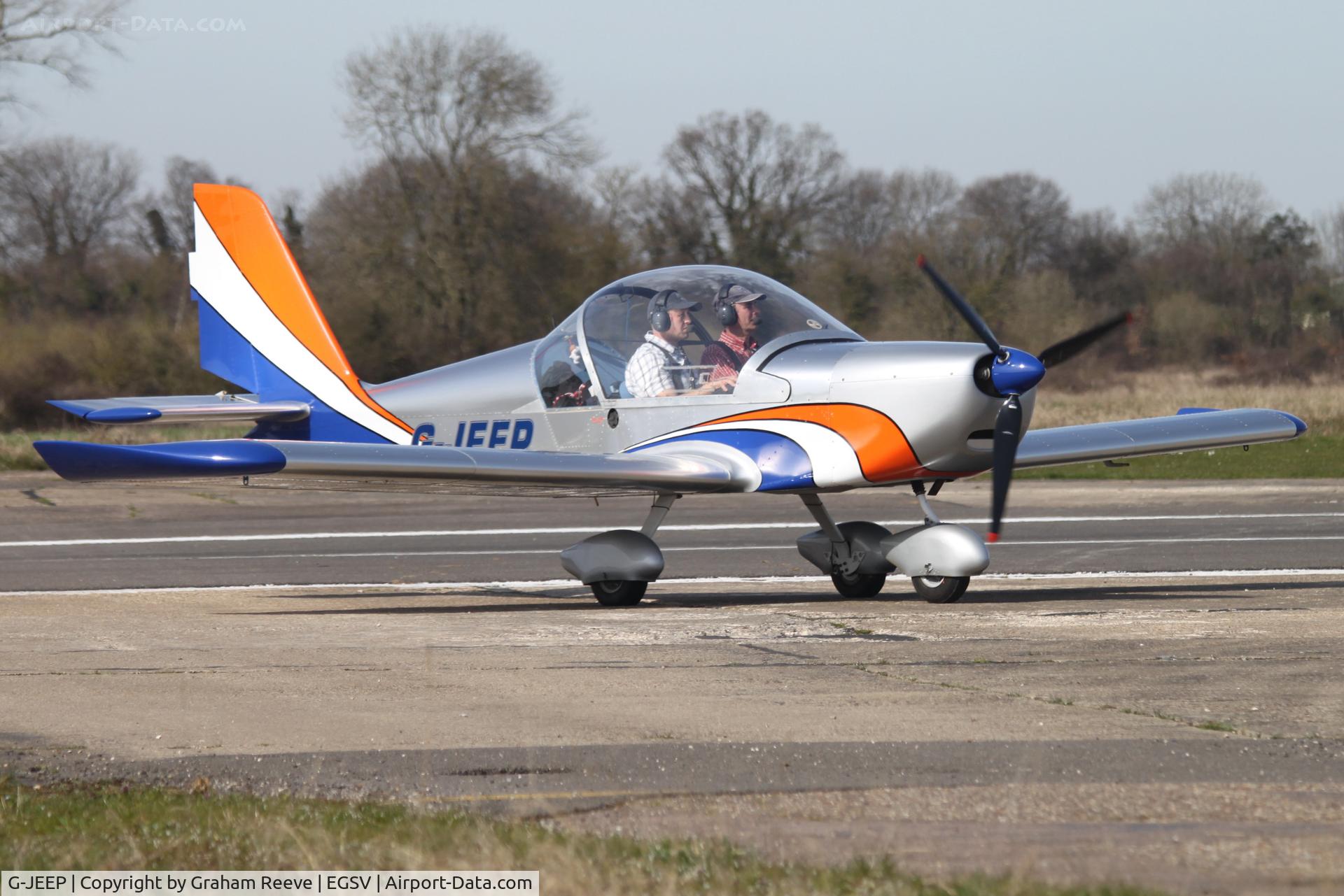 G-JEEP, 2002 Aerotechnik EV-97A Eurostar C/N PFA 315-13888, Just landed.