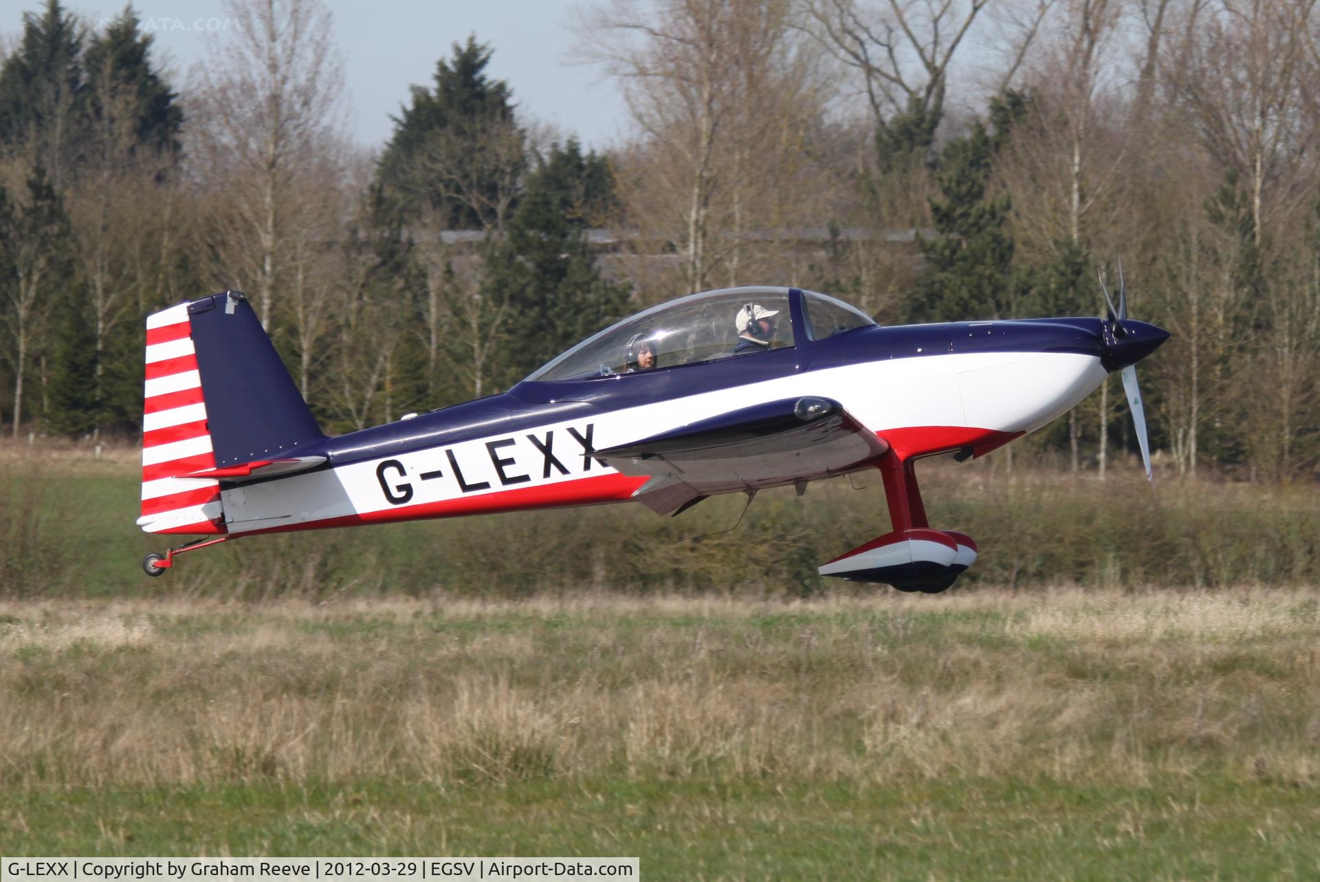 G-LEXX, 2002 Vans RV-8 C/N PFA 303-13896, Just landing.
