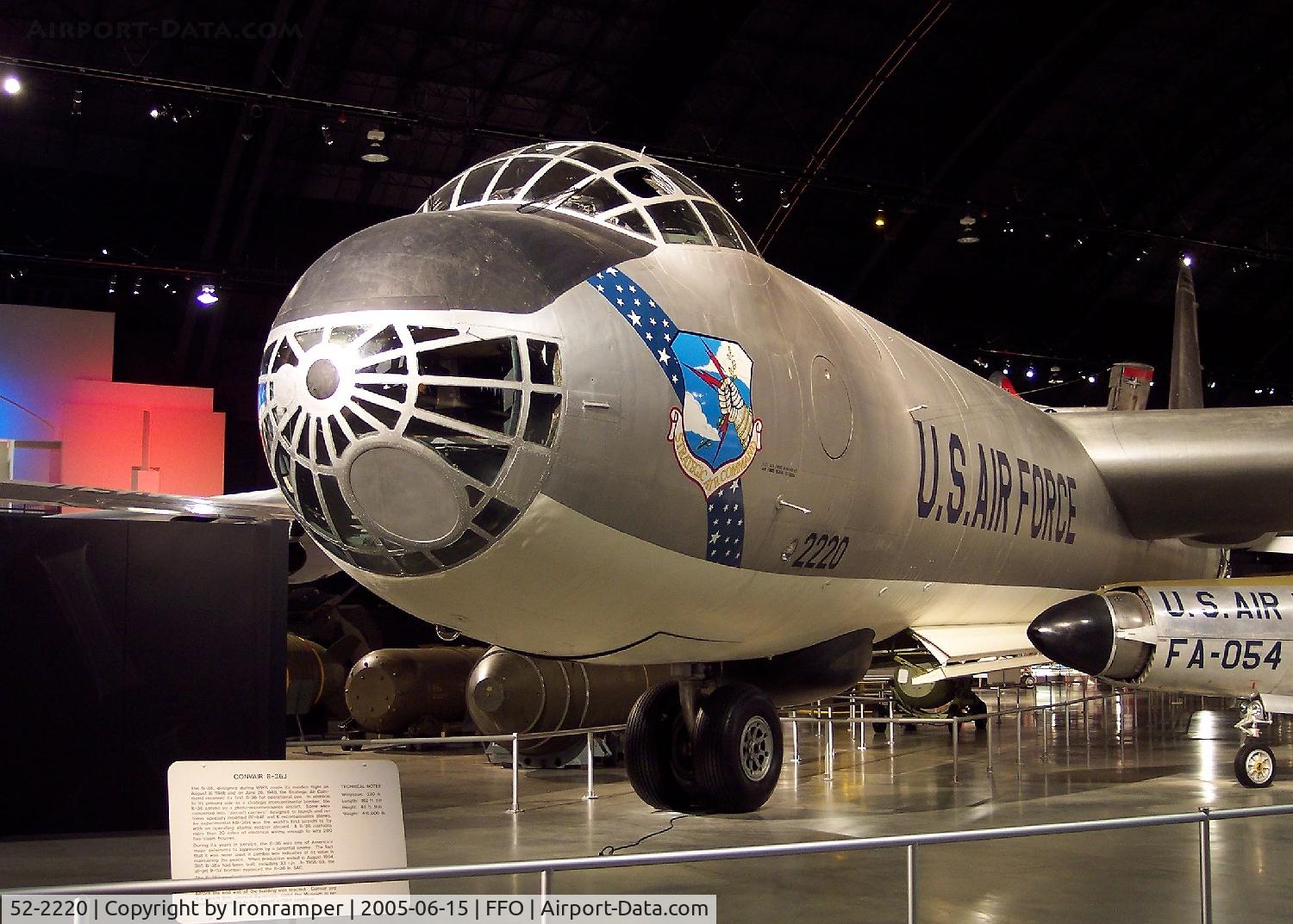 52-2220, 1952 Consolidated B-36J-1-CF Peacemaker C/N 361, This aircraft was built for one purpose...going head to head, toe to toe, nuclear combat with the Soviet Union! Glad the Cold war stayed cold!