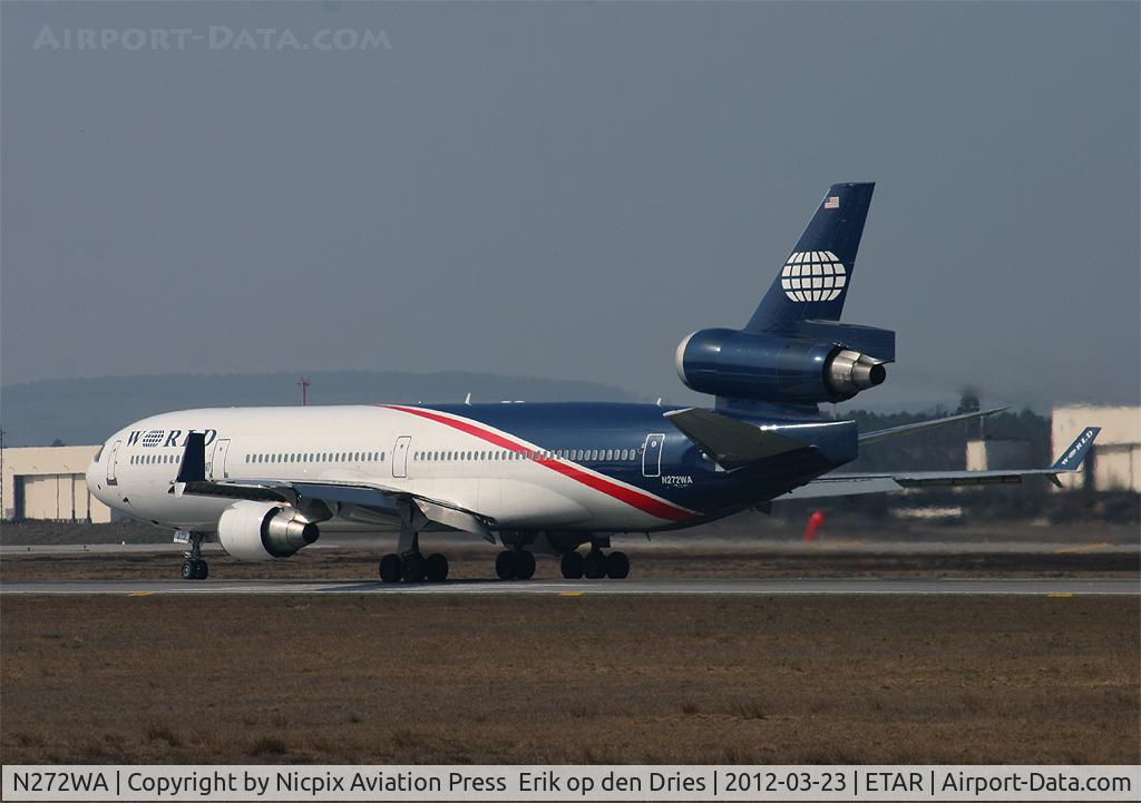 N272WA, 1992 McDonnell Douglas MD-11 C/N 48437, World MD-11 N272WA on the runway of Ramstein AB, Germany