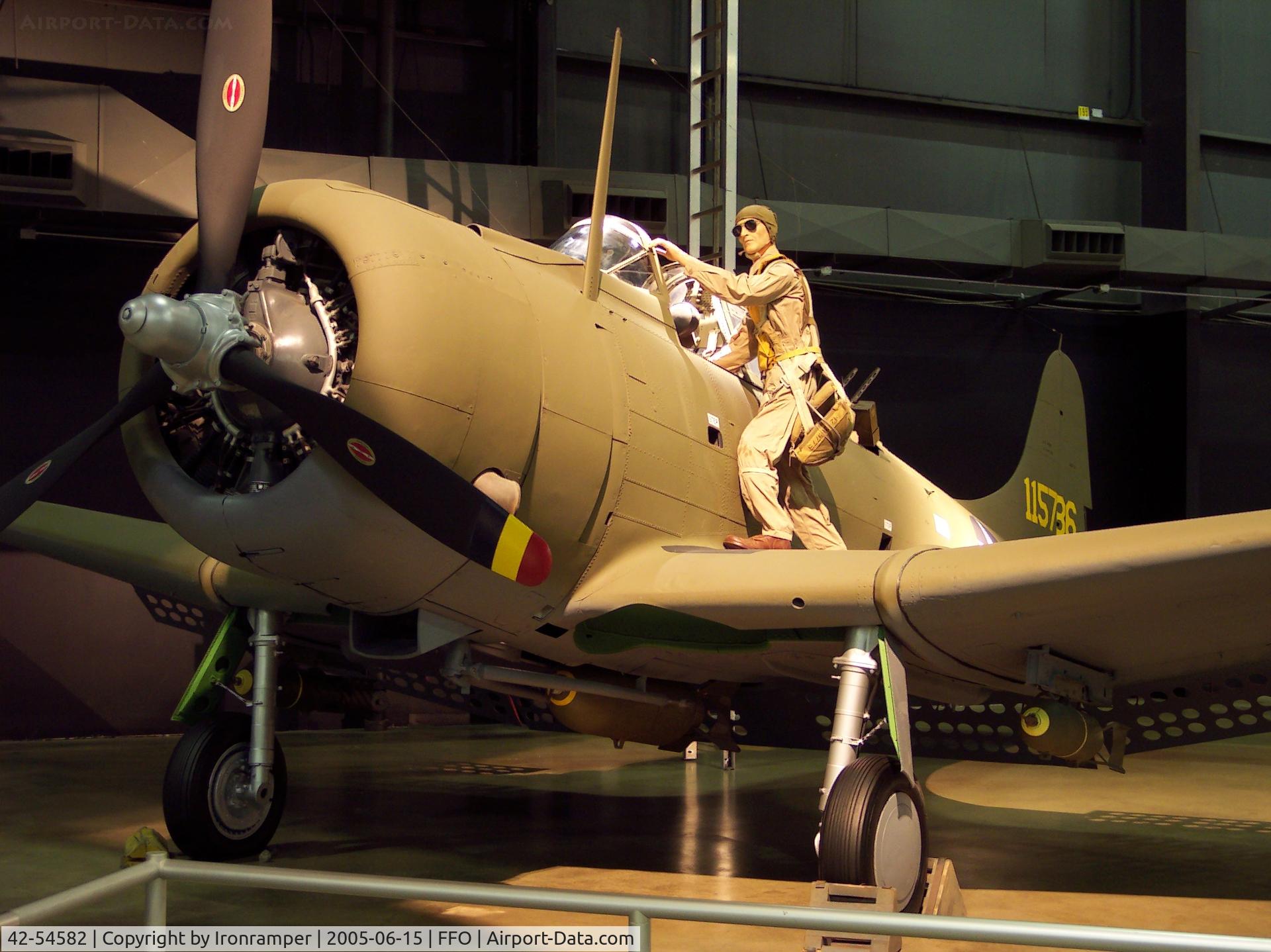 42-54582, 1943 Douglas A-24B Banshee C/N 17421, This ex-navy Dauntless is painted to represent a USAAF A-24A (s/n 41-15786) dive bomber.  The A-24 wasn’t a success with the AAF…The US Navy on the other hand used them quite effectively.
