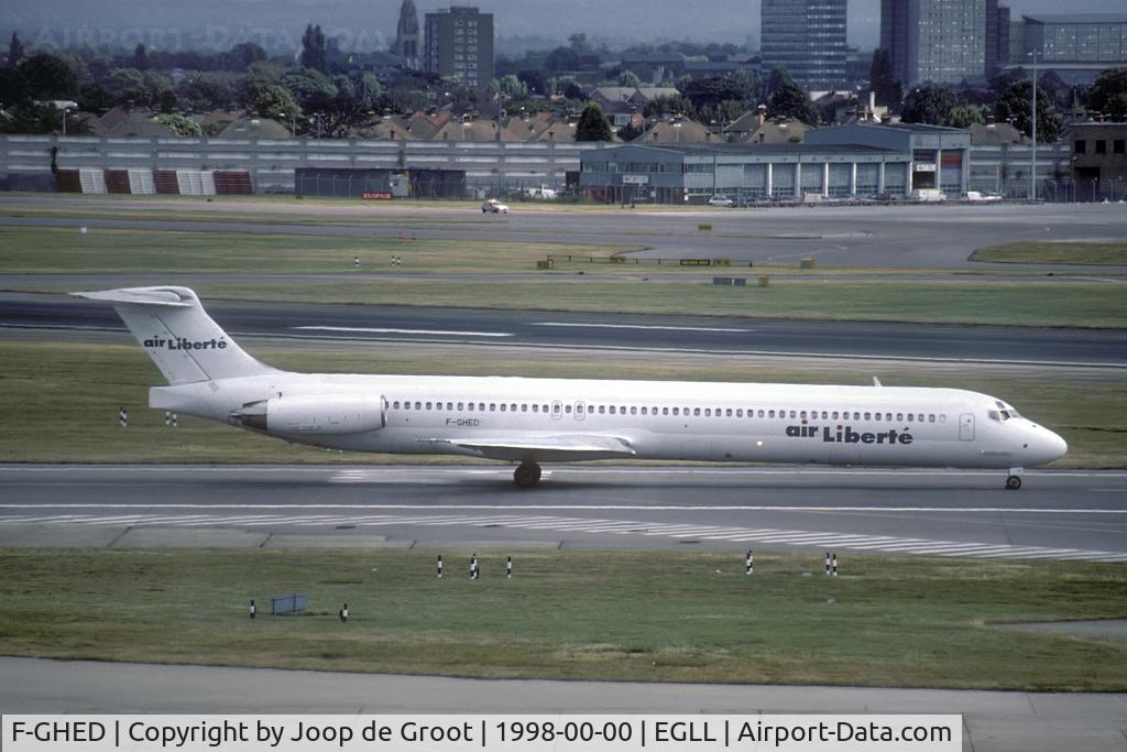 F-GHED, 1987 McDonnell Douglas MD-83 (DC-9-83) C/N 49576, collided with Skyvan G-LEDN in 2000 and new flew afterwards