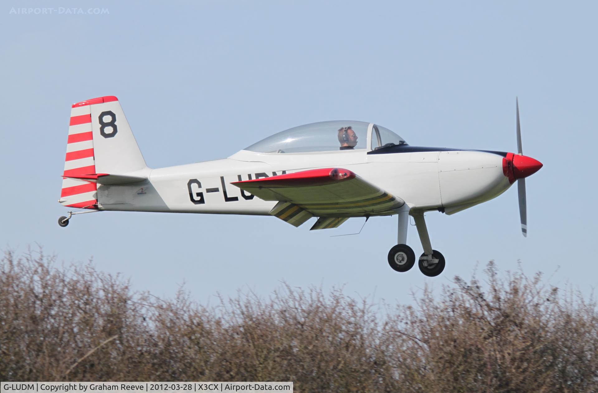 G-LUDM, 2006 Vans RV-8 C/N PFA 303-14521, About to land.