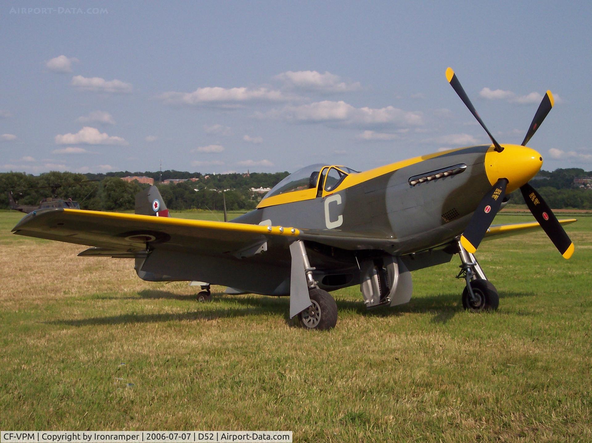 CF-VPM, 1944 North American P-51D Mustang C/N 122-39922, built as USAAF s/n 44-73463 Lend lease to RCAF as 9575 now operated by the Vintage Wings of Canada