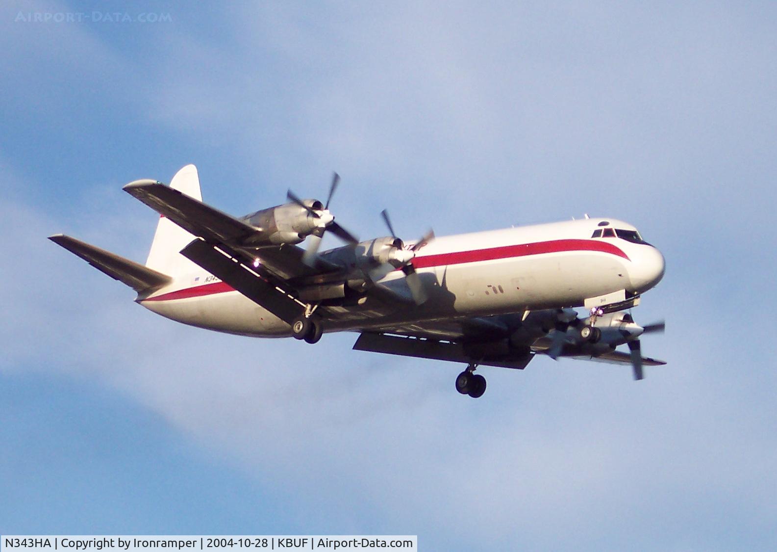 N343HA, 1959 Lockheed L-188A(F) Electra C/N 1053, Hauling transmissions for GM from BUF to YIP.