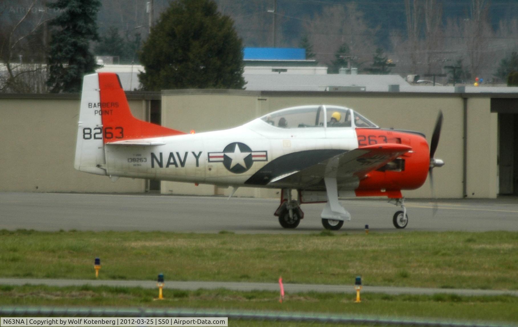 N63NA, 1955 North American T-28B C/N 138263, taxying to the birds nest