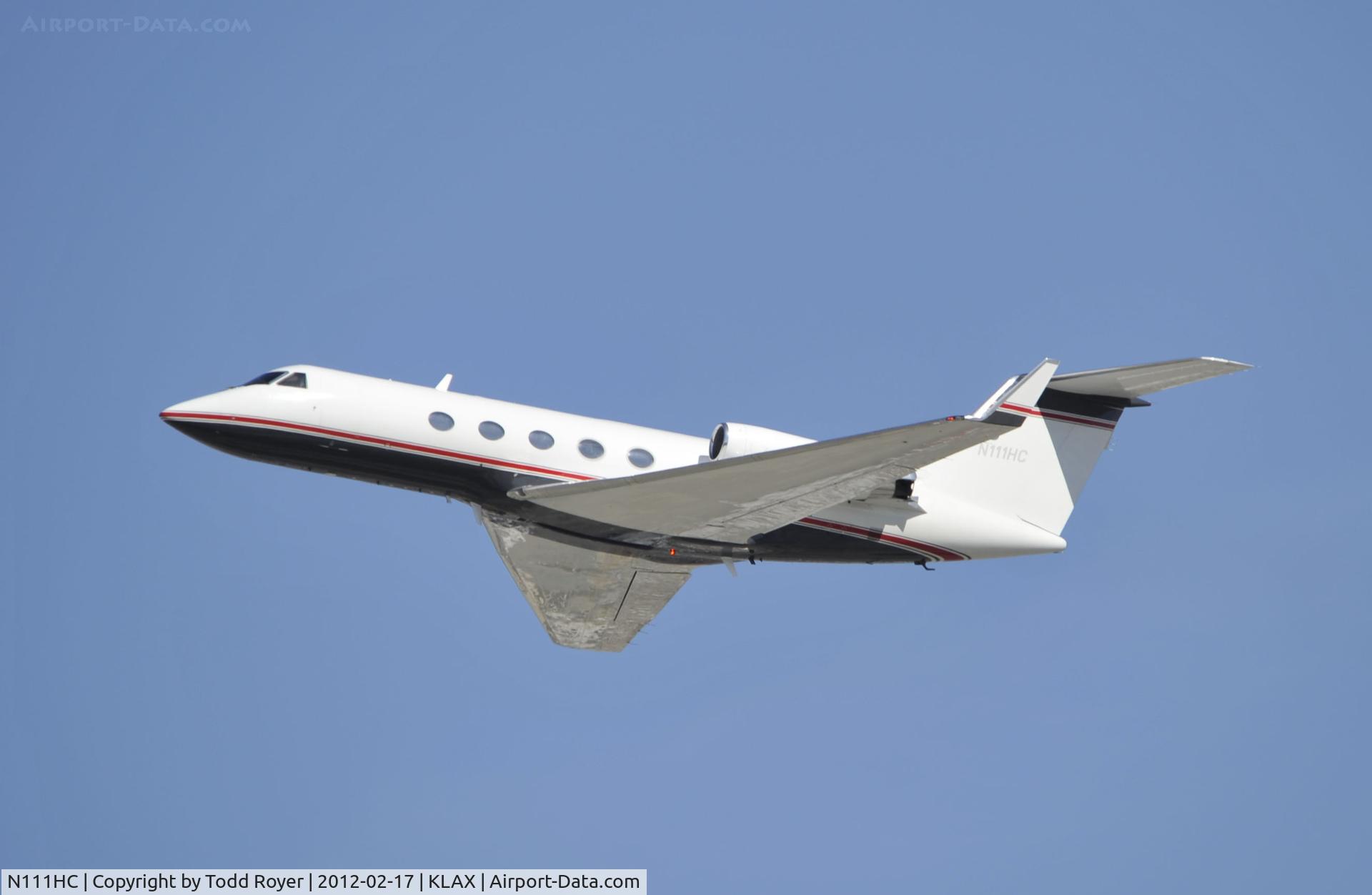 N111HC, 1986 Gulfstream Aerospace G-1159A Gulfstream III C/N 482, Departing LAX on 25L