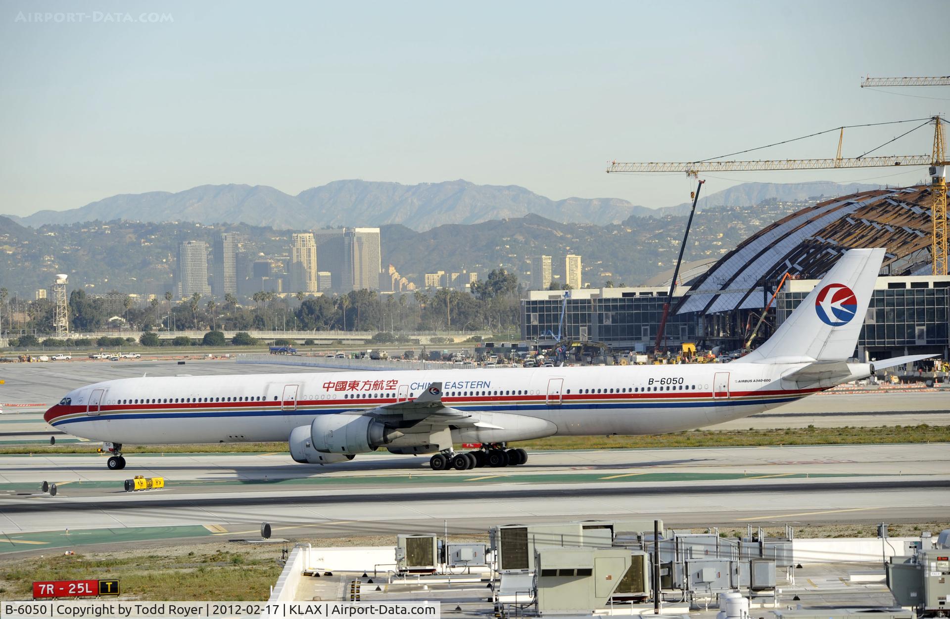 B-6050, 2002 Airbus A340-642 C/N 468, Taxiing to gate at LAX