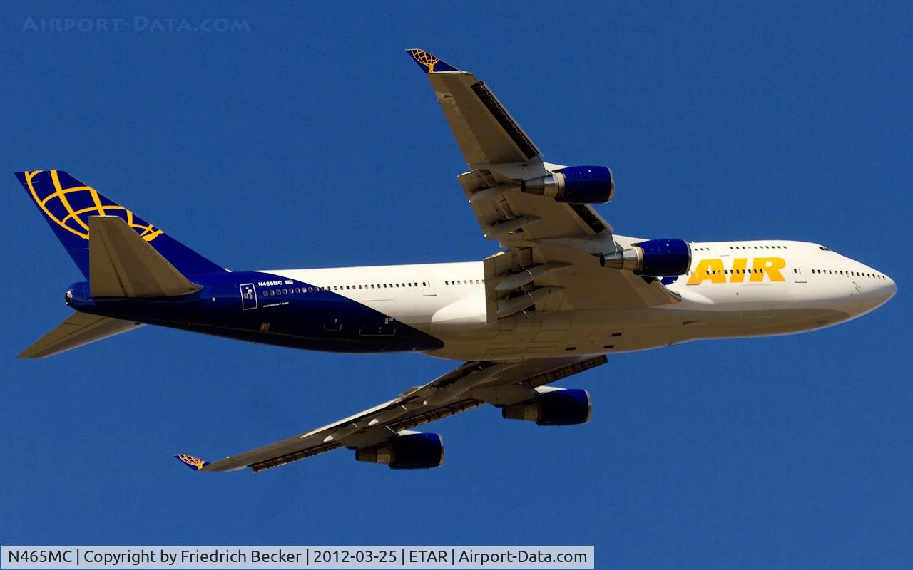 N465MC, 1990 Boeing 747-446 C/N 24784, departure from Ramstein AB