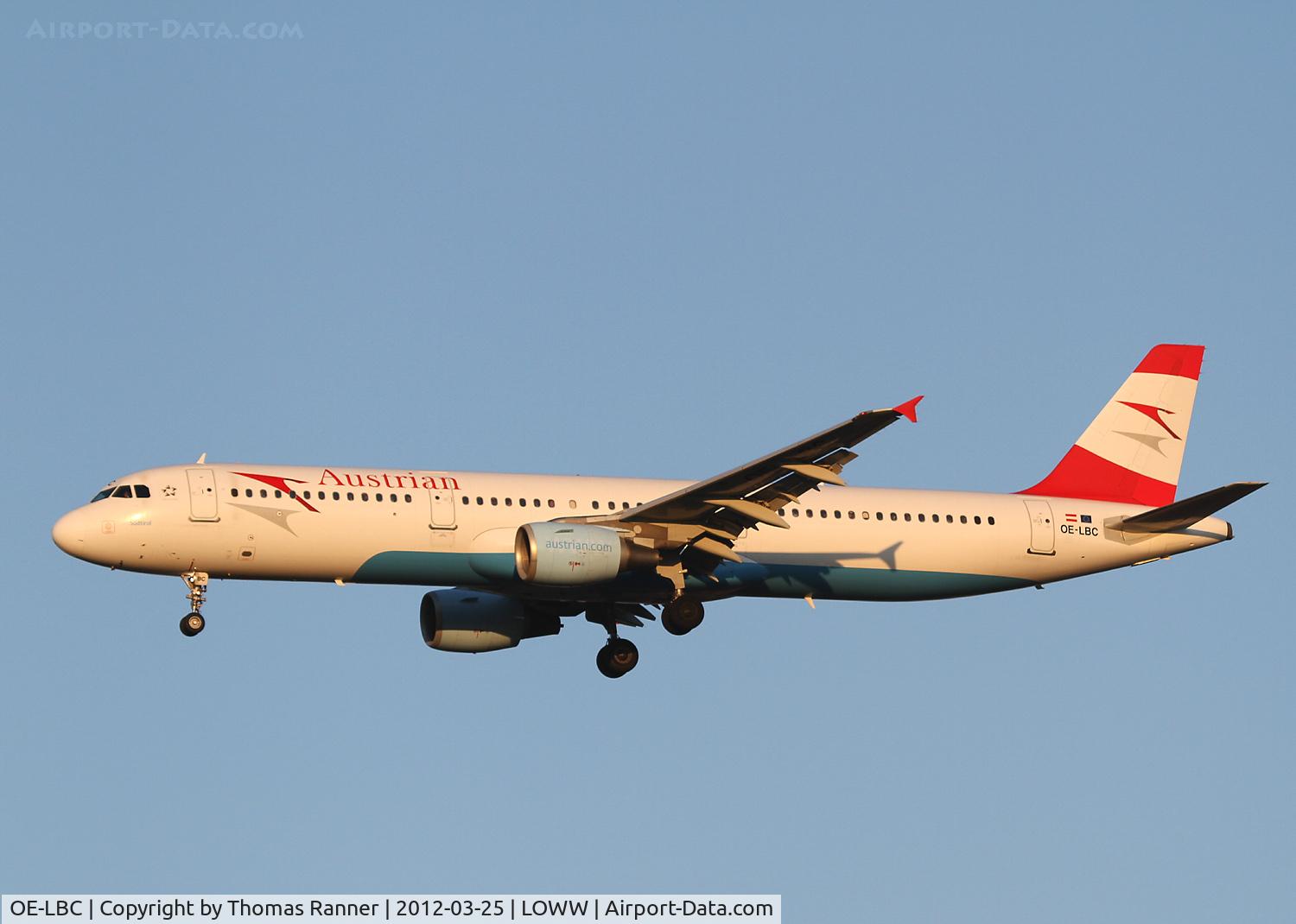 OE-LBC, 1996 Airbus A321-111 C/N 581, Austrian Airlines Airbus A321