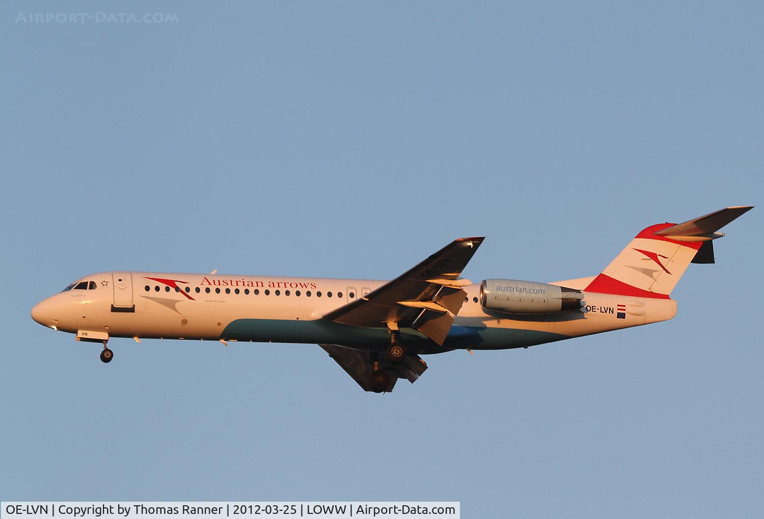 OE-LVN, 1991 Fokker 100 (F-28-0100) C/N 11367, Austrian Arrows Fokker 100